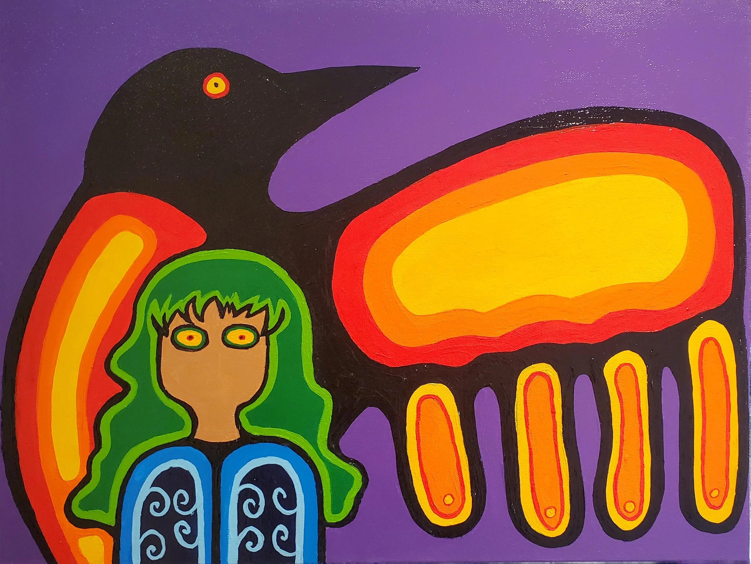 "Aandeg | Crow" acrylic, 2022 - SOLD