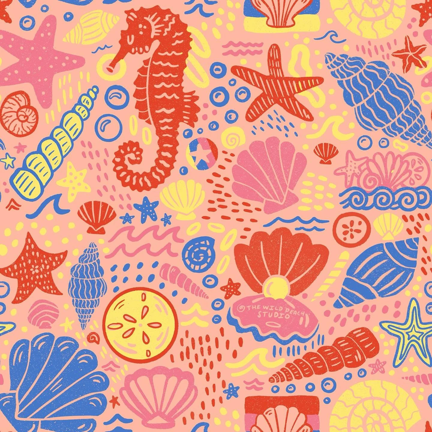 Seashell pattern for prompt two of #thepatternchallengebymel @melanie.johnsson 🐚 #seashells #oceanart