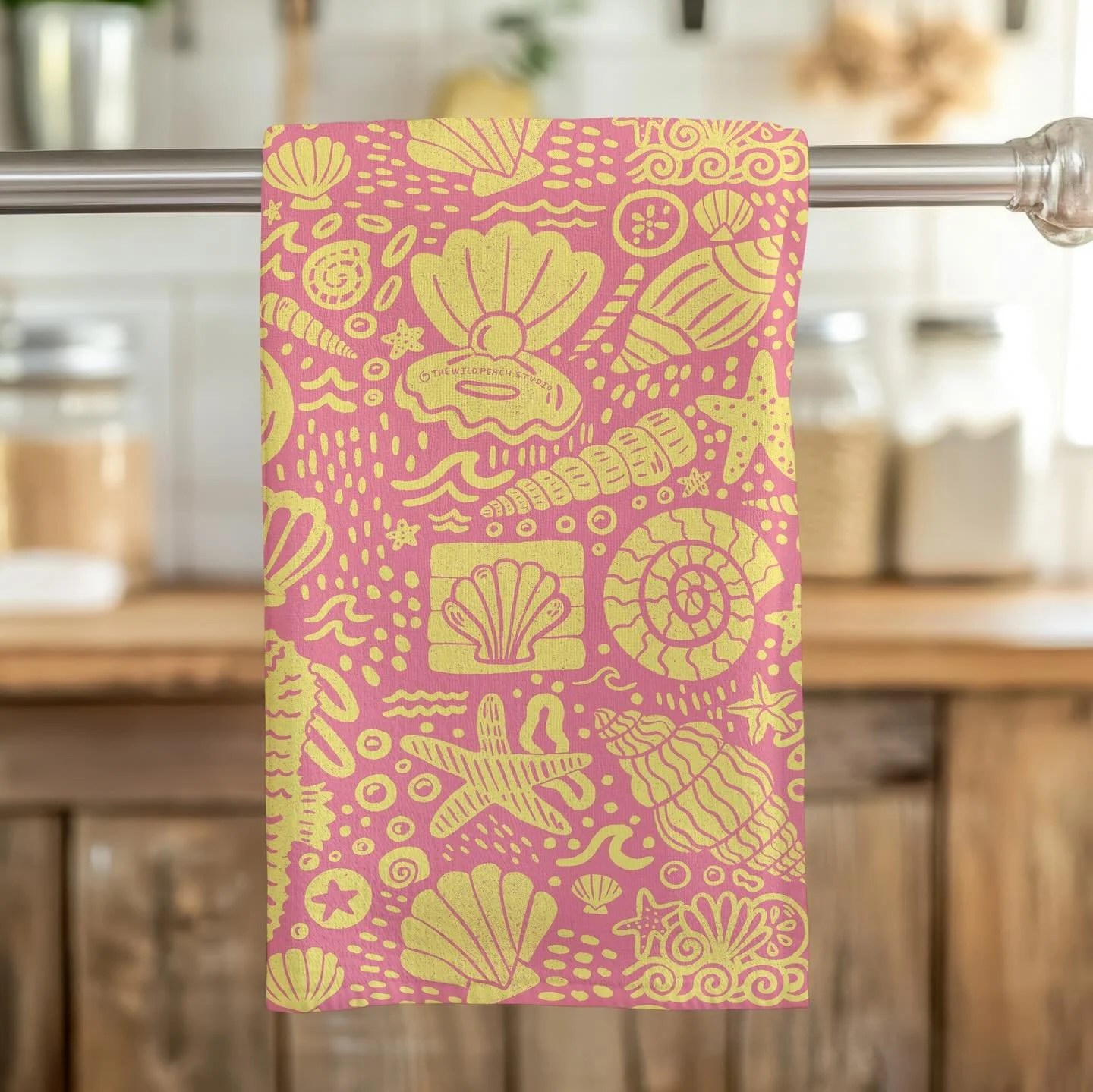 Seashell pattern mocked up 🐚🫶 #seashells #oceanart #patterndesigns