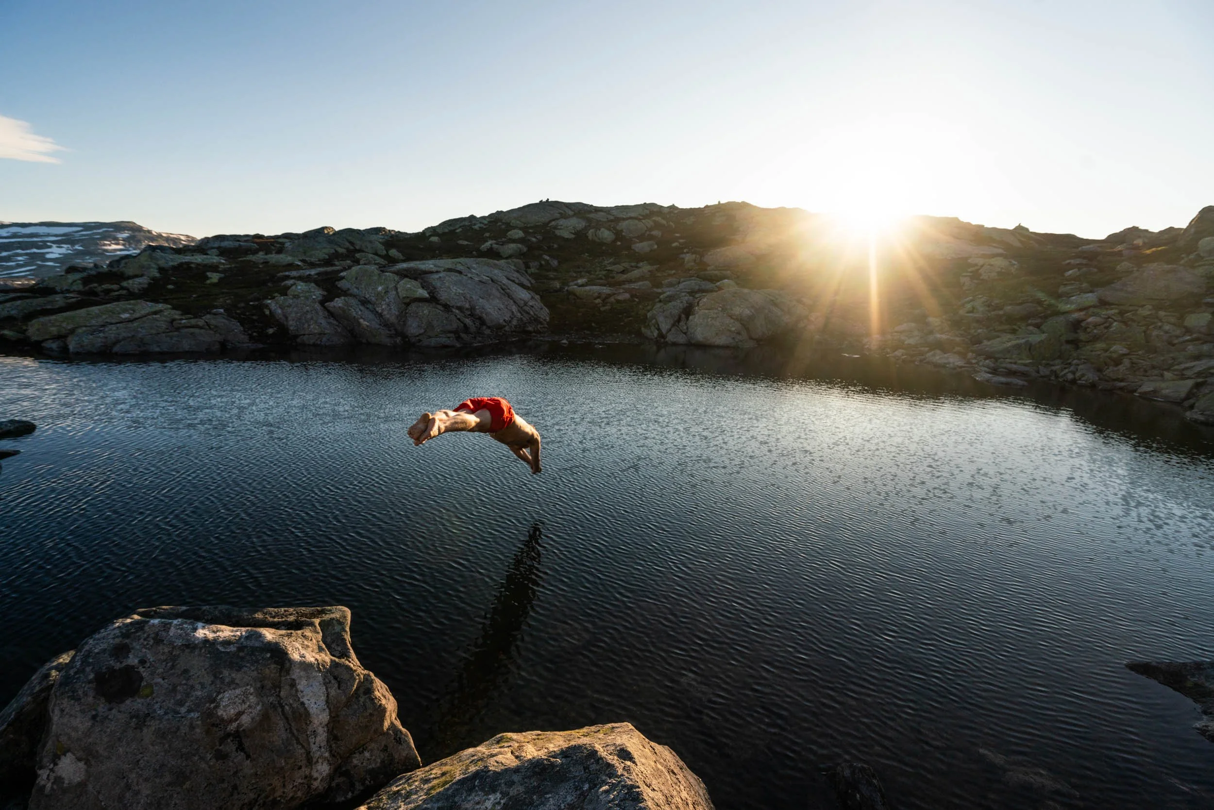 Night swimming Trolltunga