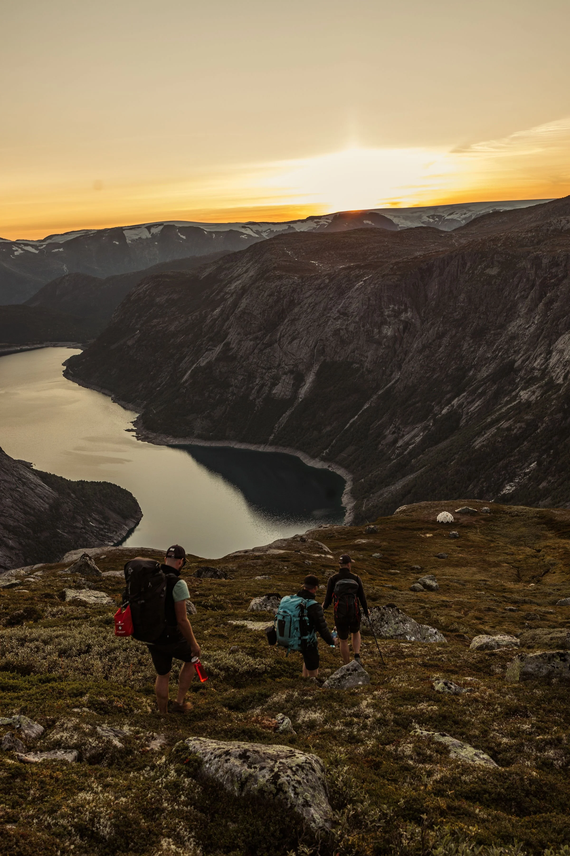 Hiking towards our Trolltunga camp