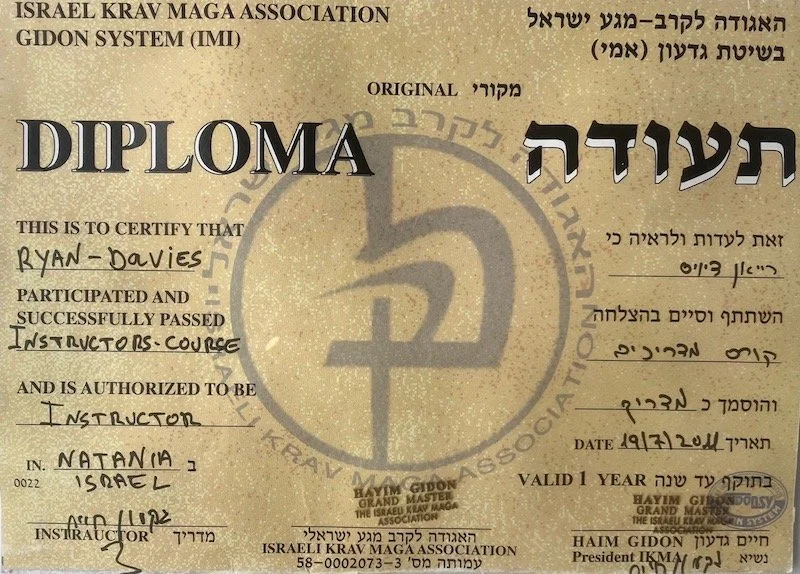 IKMA Israeli Krav Maga Association Original Instructors Diplomas 