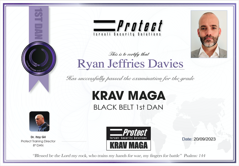 1st Degree Black Belt Certified by Itay Gil 