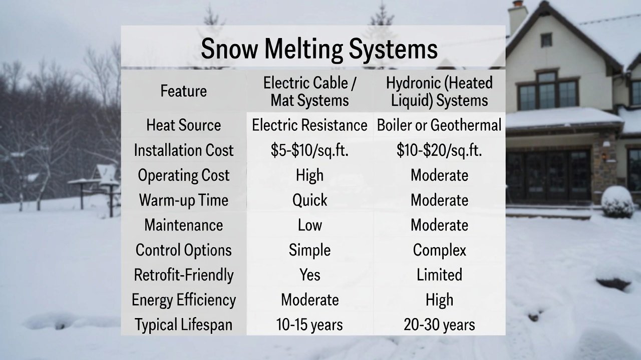 comparison of snow melting systems