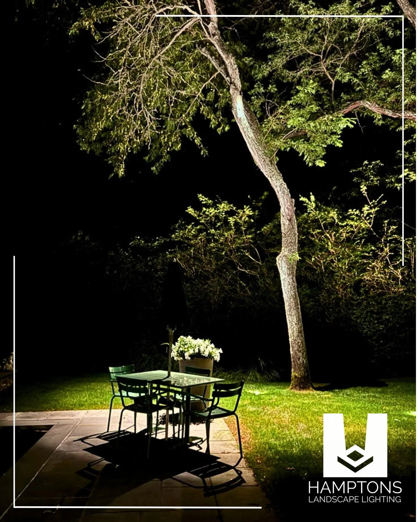 Lighting with Intention 

From the canopy to the ground every detail was considered. The downlight you saw in the last scene was aimed with care so the light would touch the planter and gently spill onto the table. 

Direct light on the table would h