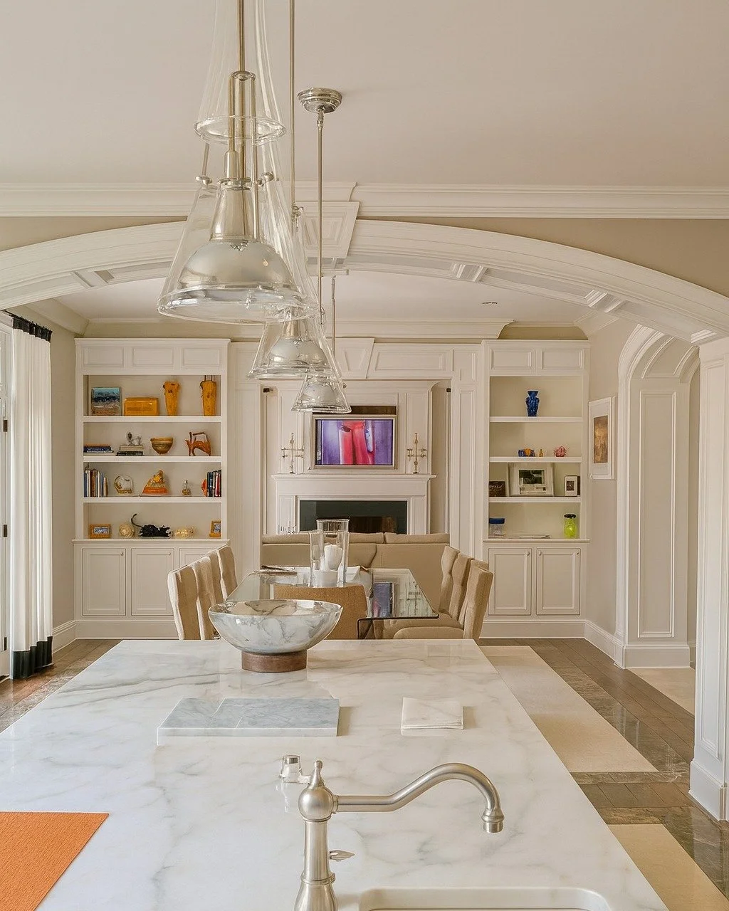 From the HTE archives, this elegant project from 2011 shows how thoughtful design never goes out of style. 

The Vidikron display may be a relic of the past, but the seamless integration still shines. A @leonspeakers soundbar was mounted above the sc