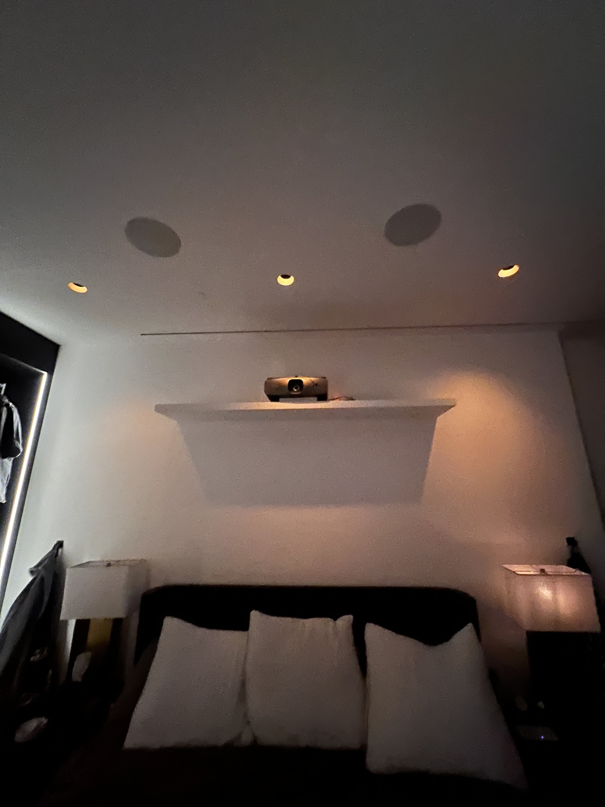 home theater with ceiling speakers