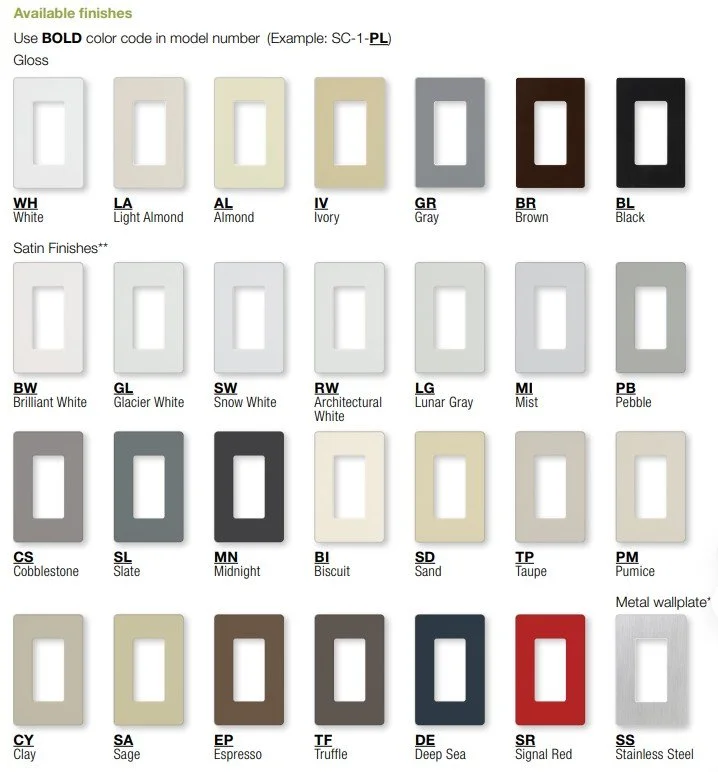 lutron claro finishes