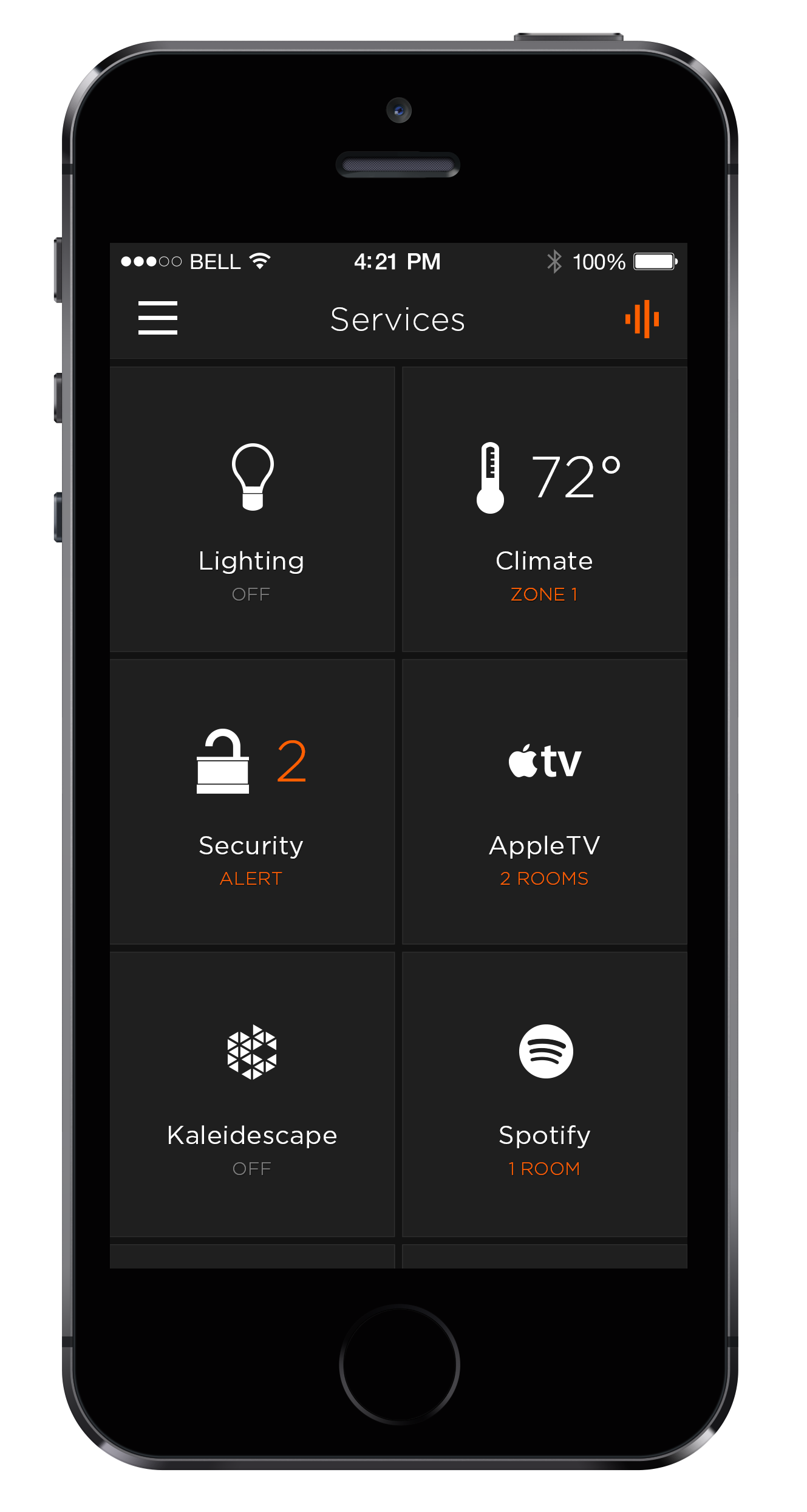 Savant Services Screen