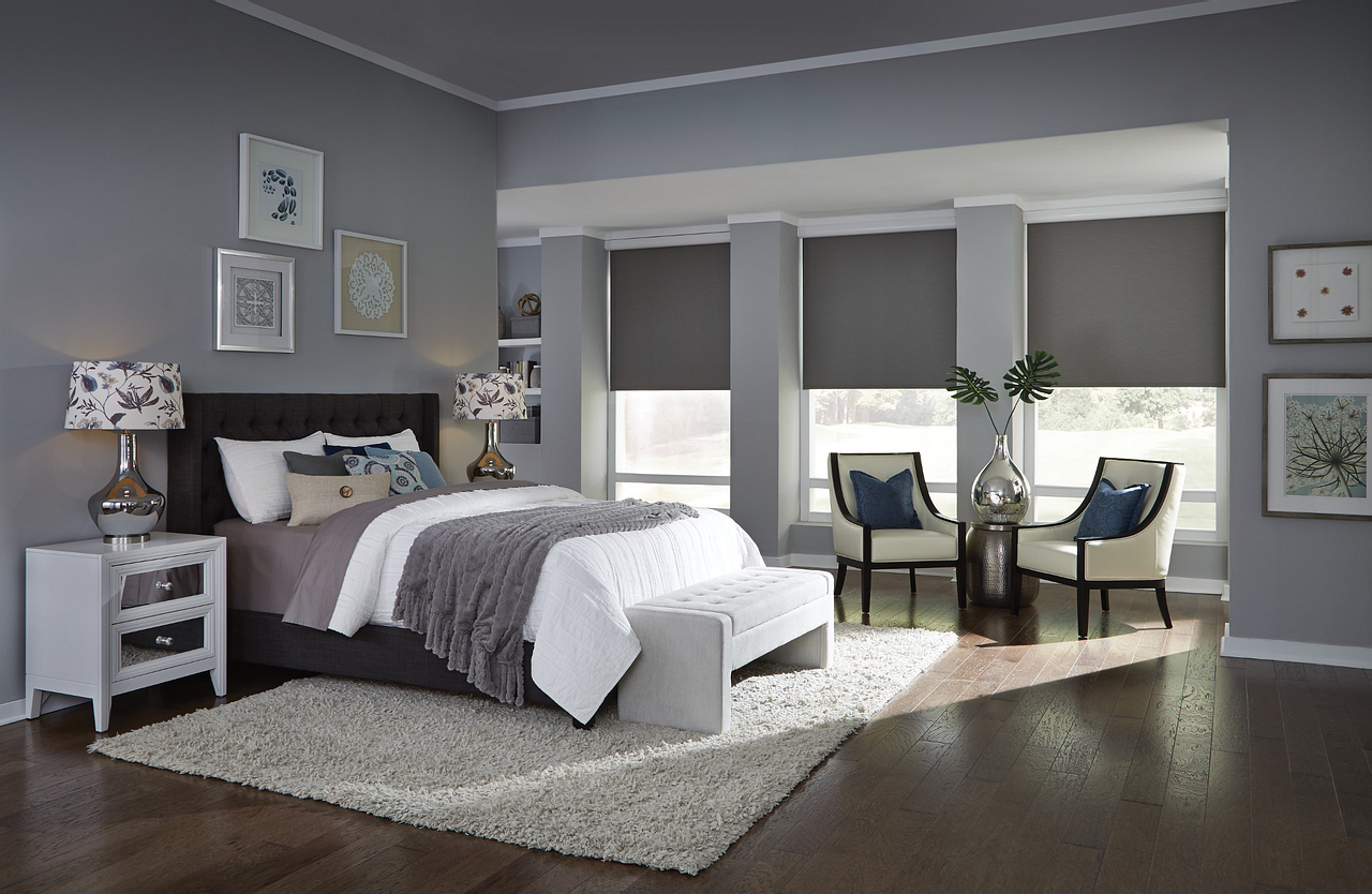 Motorized Shades in bedroom