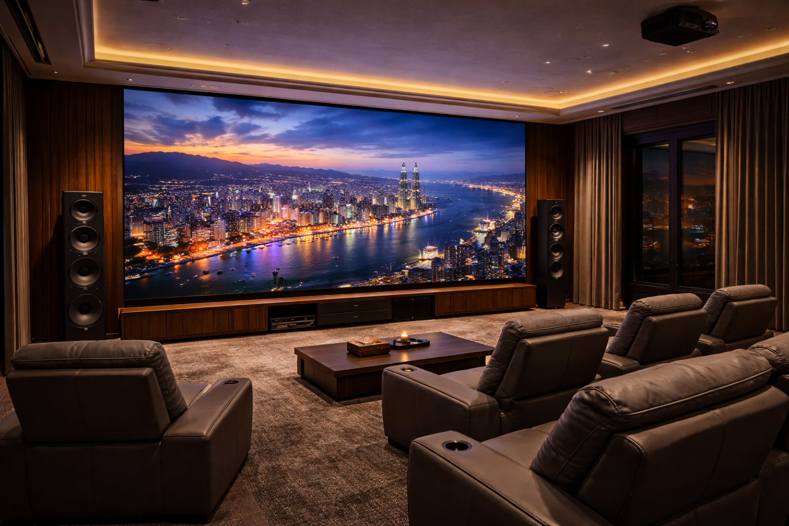 luxury home theater with projection