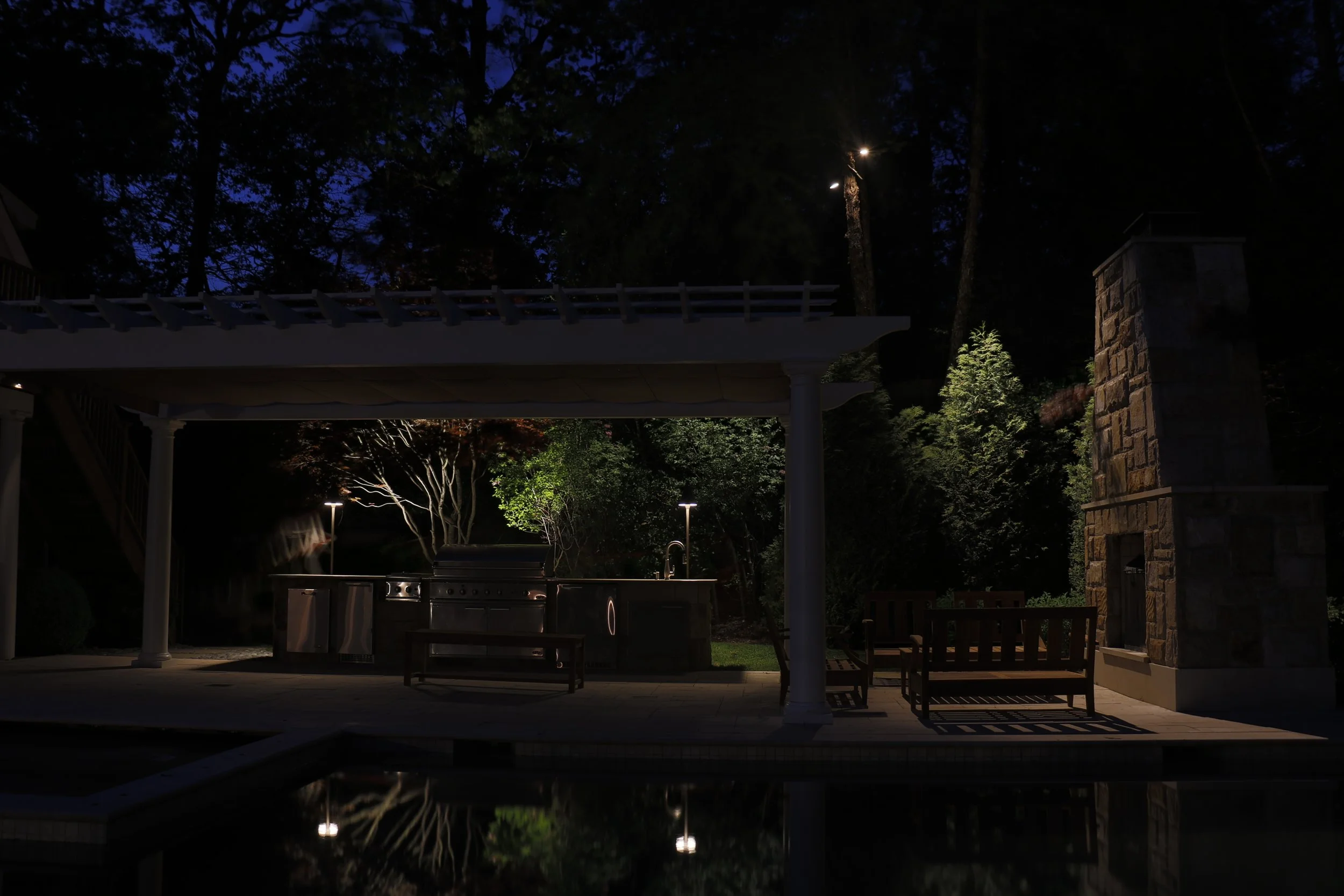 Proper lighting is essential to enjoying your outdoor kitchen area