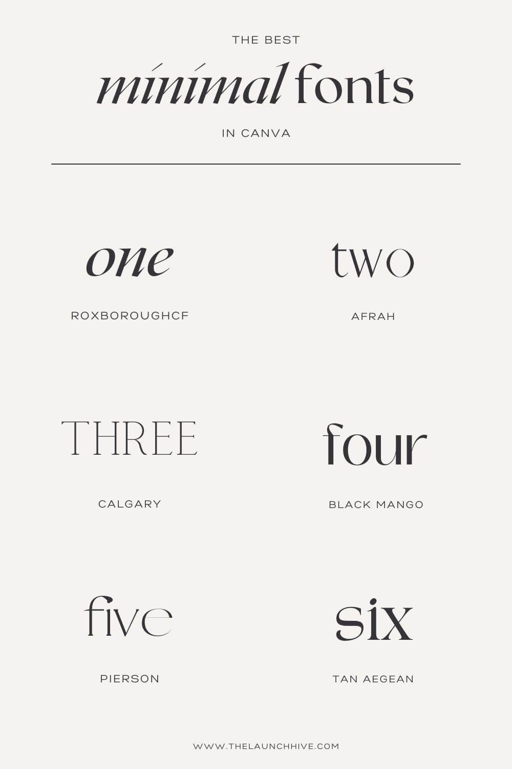 Top 7 Minimal Fonts In Canva — The Launch Hive