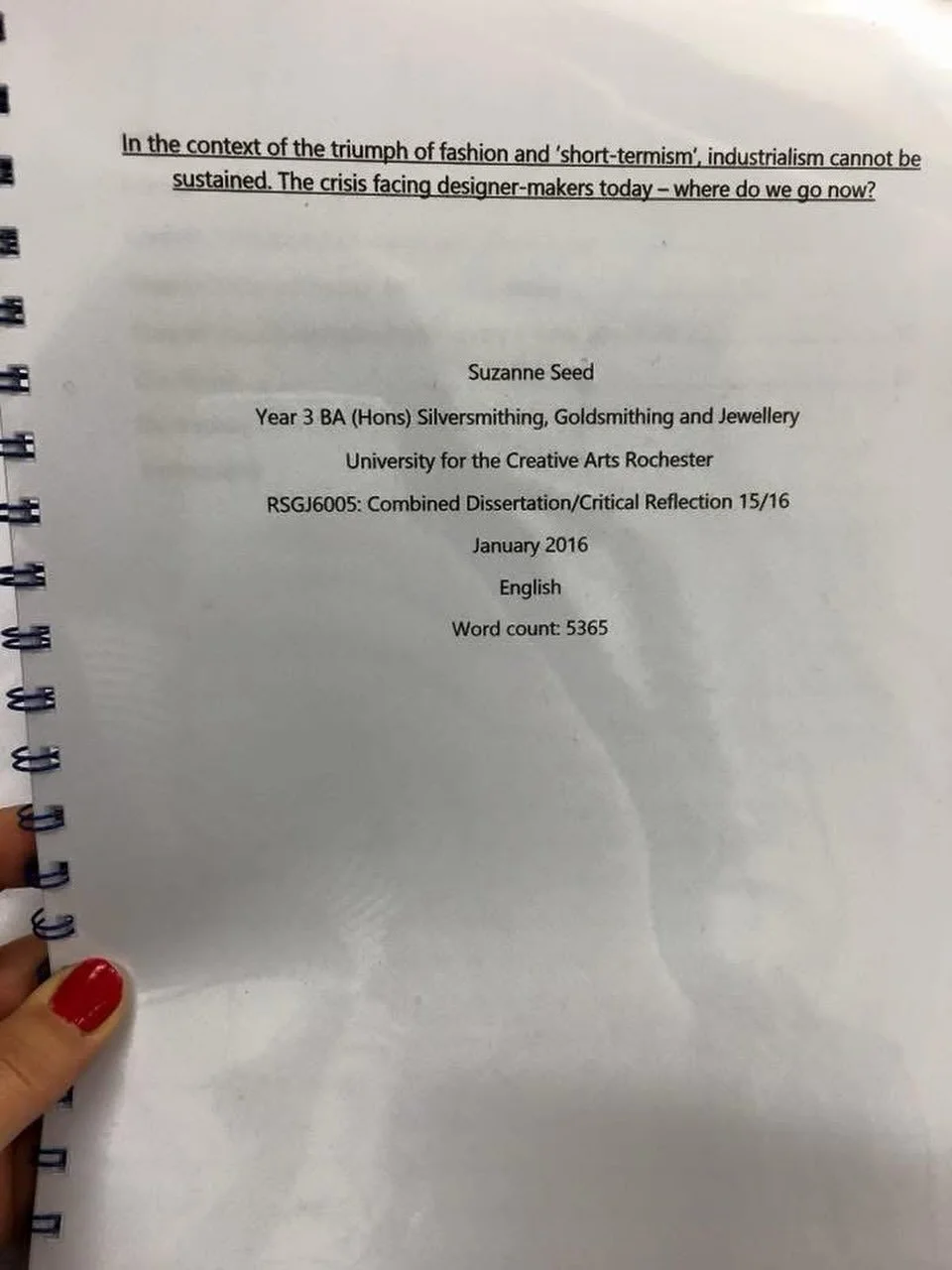 /// TEN YEARS AGO /// This popped up as a memory so I thought it deserved a place here. A decade ago I was finishing my dissertation for a BA Silversmithing, Goldsmithing and Jewellery. 

Even just seeing the photo brings the pain flooding back. But 