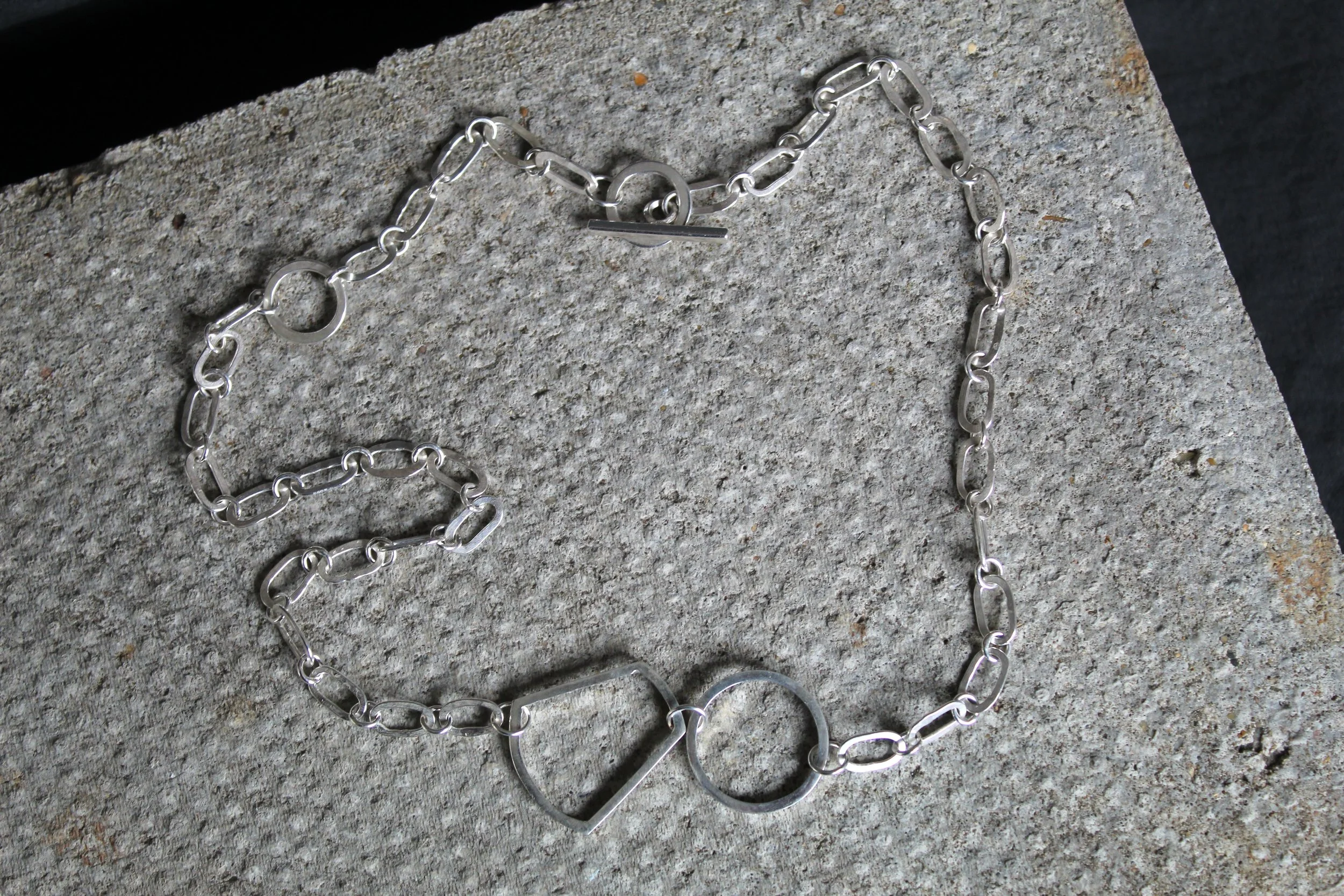 Recycled Sterling Silver Outline Necklace