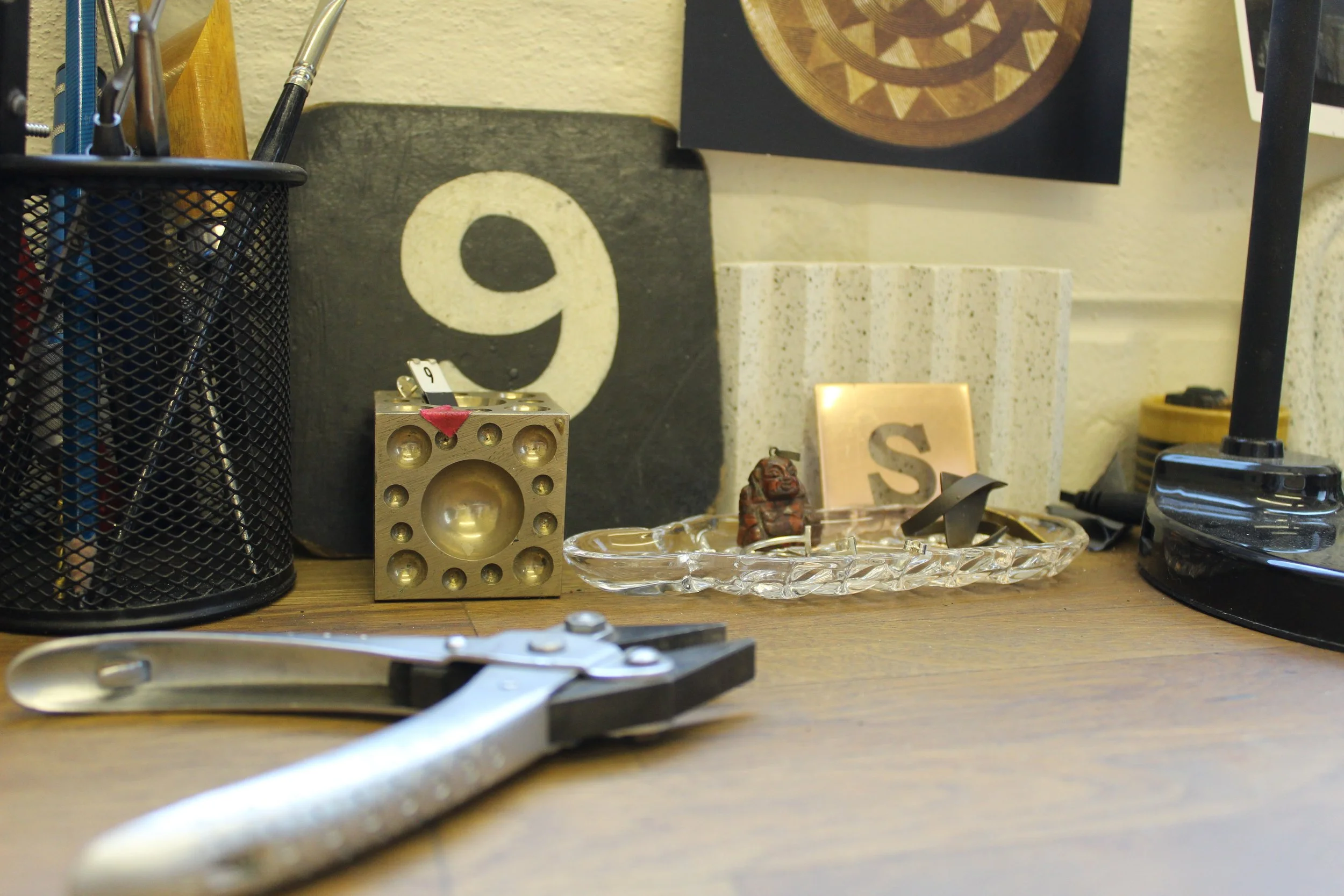 view from a jewellers bench