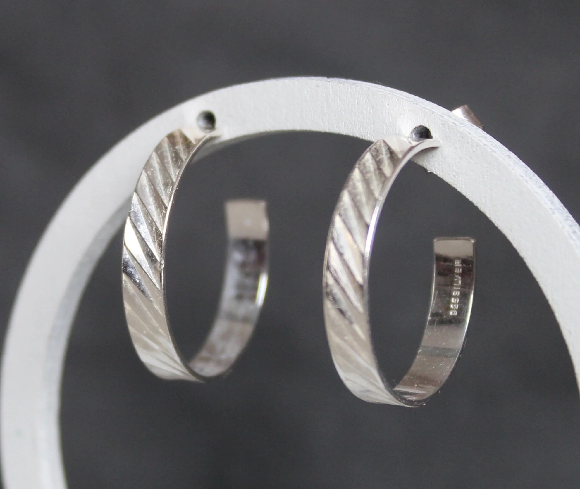 Recycled Silver Christening Bracelet Hoops - Revive 003
