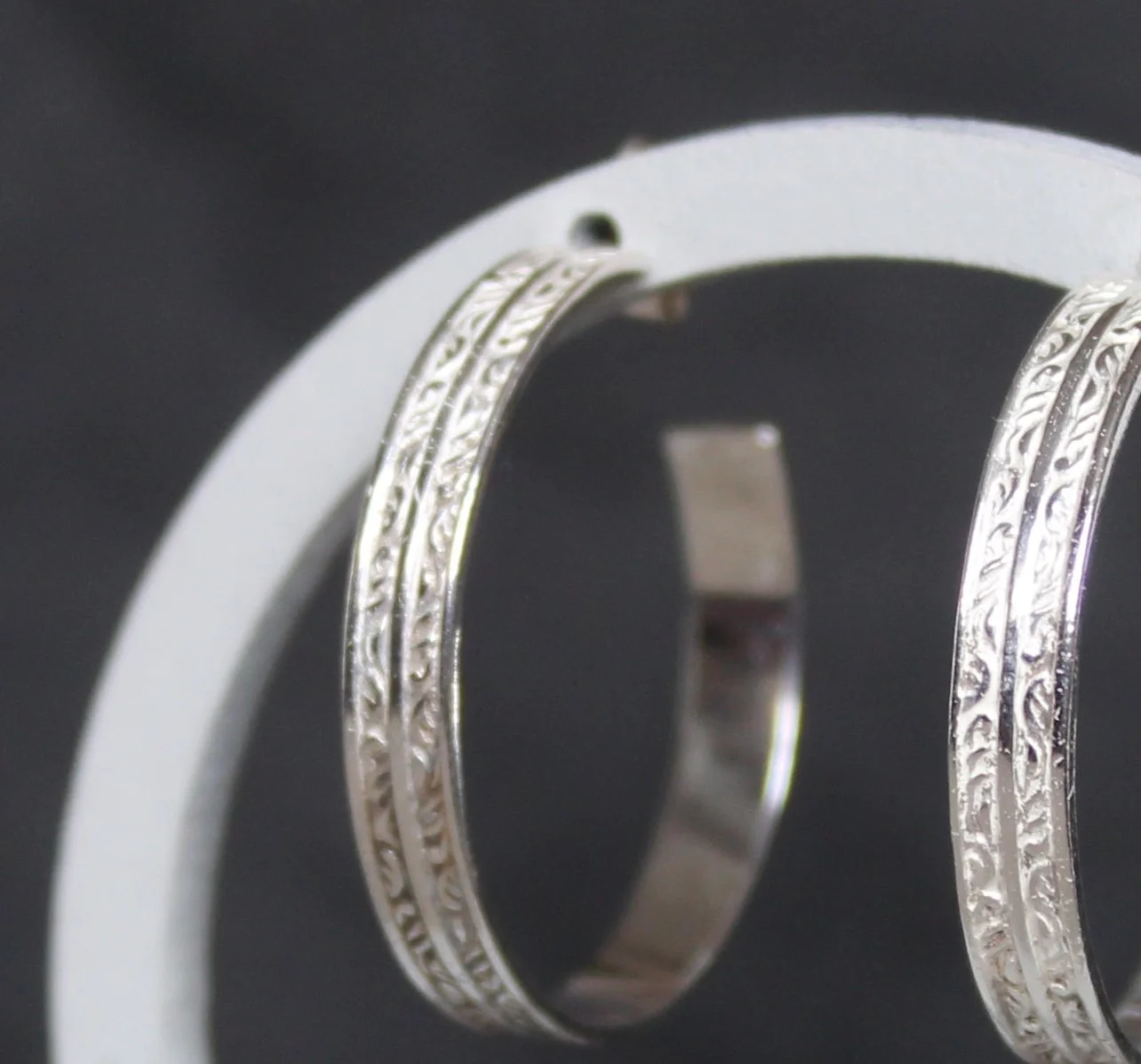 Recycled Silver Christening Bracelet Hoops - Revive 005