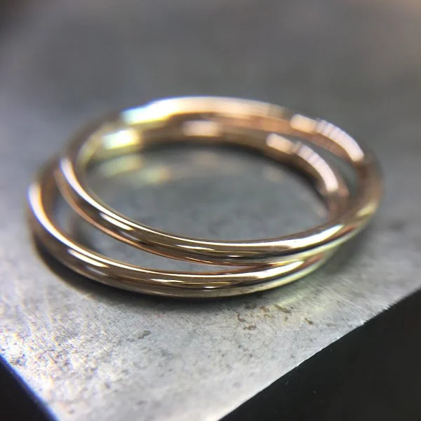 Rose gold stacking bands
