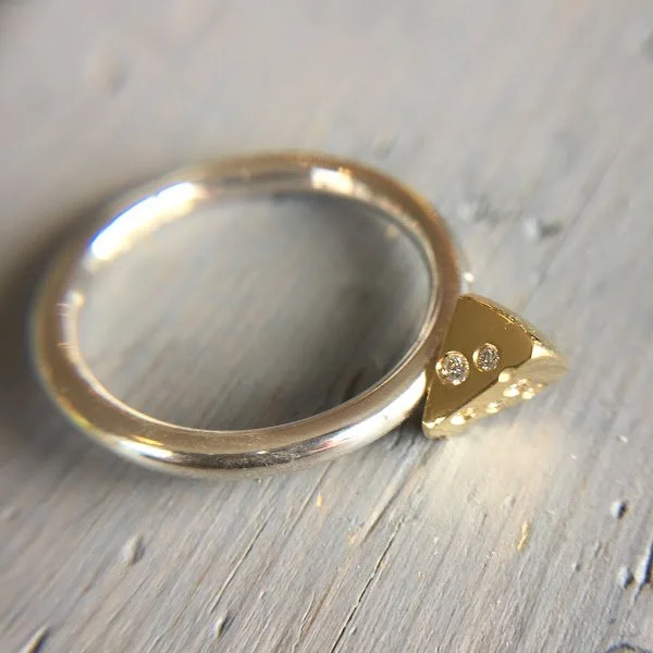 Yellow gold and diamond cheese