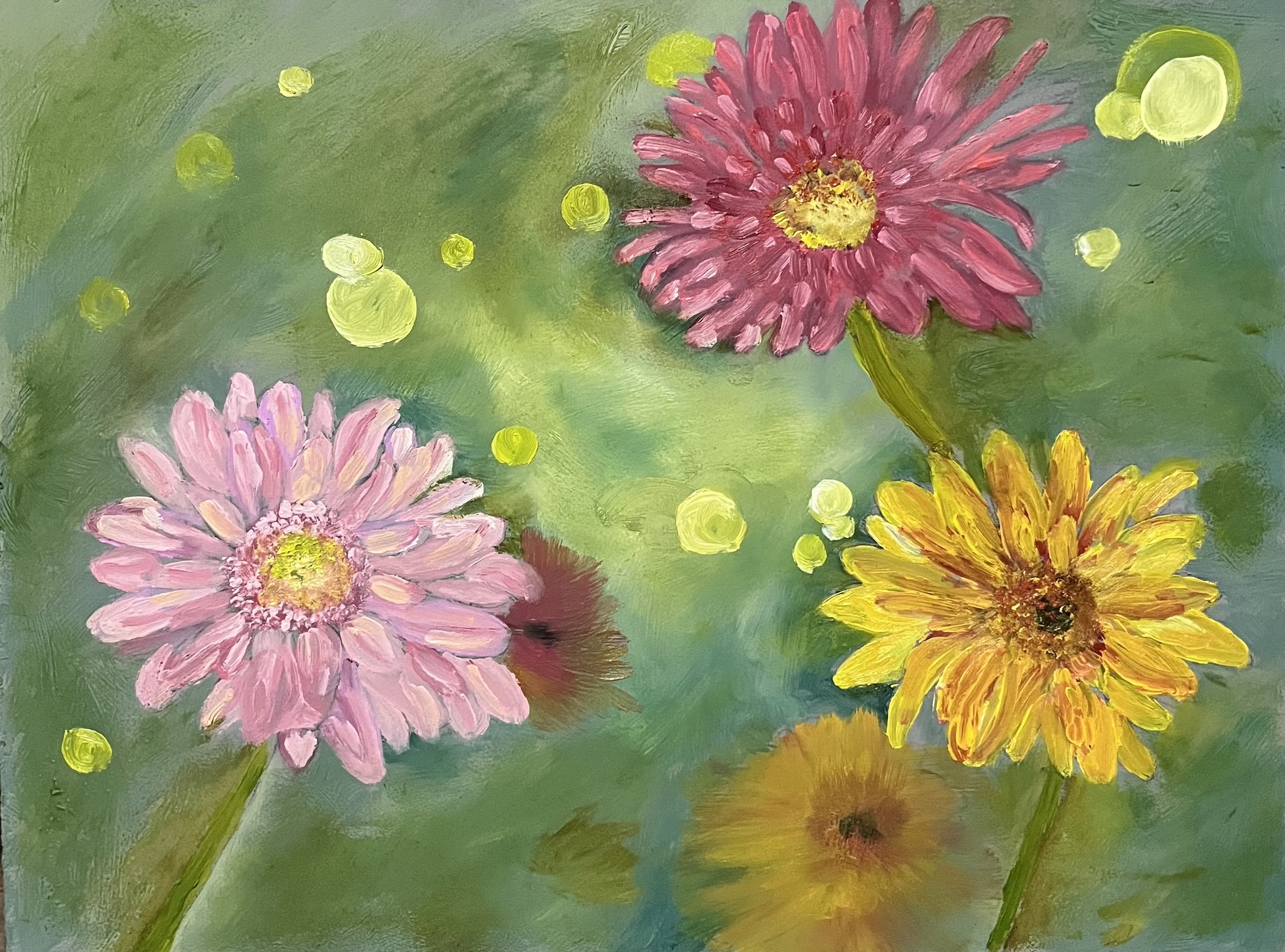 Spring Flowers oil on wood panel