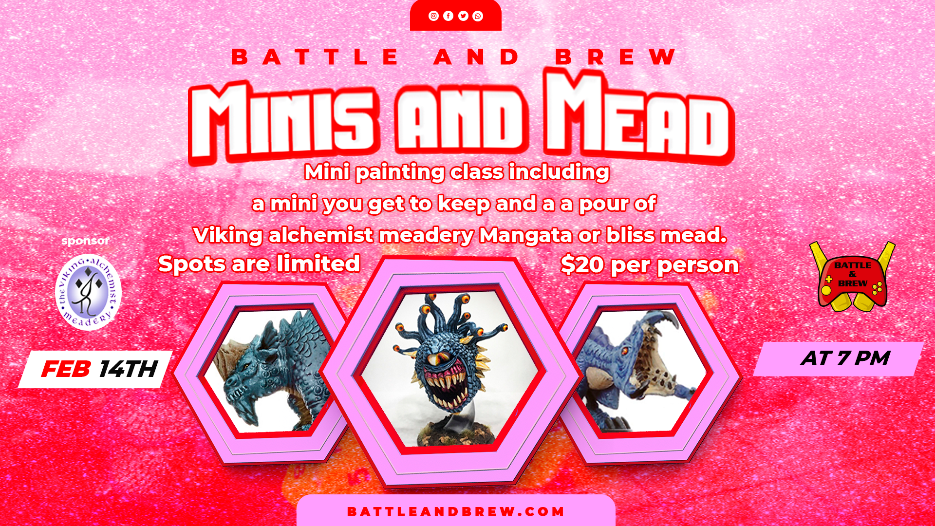 Minis &amp; Mead Valentine's Day Geek Paint &amp; Sip