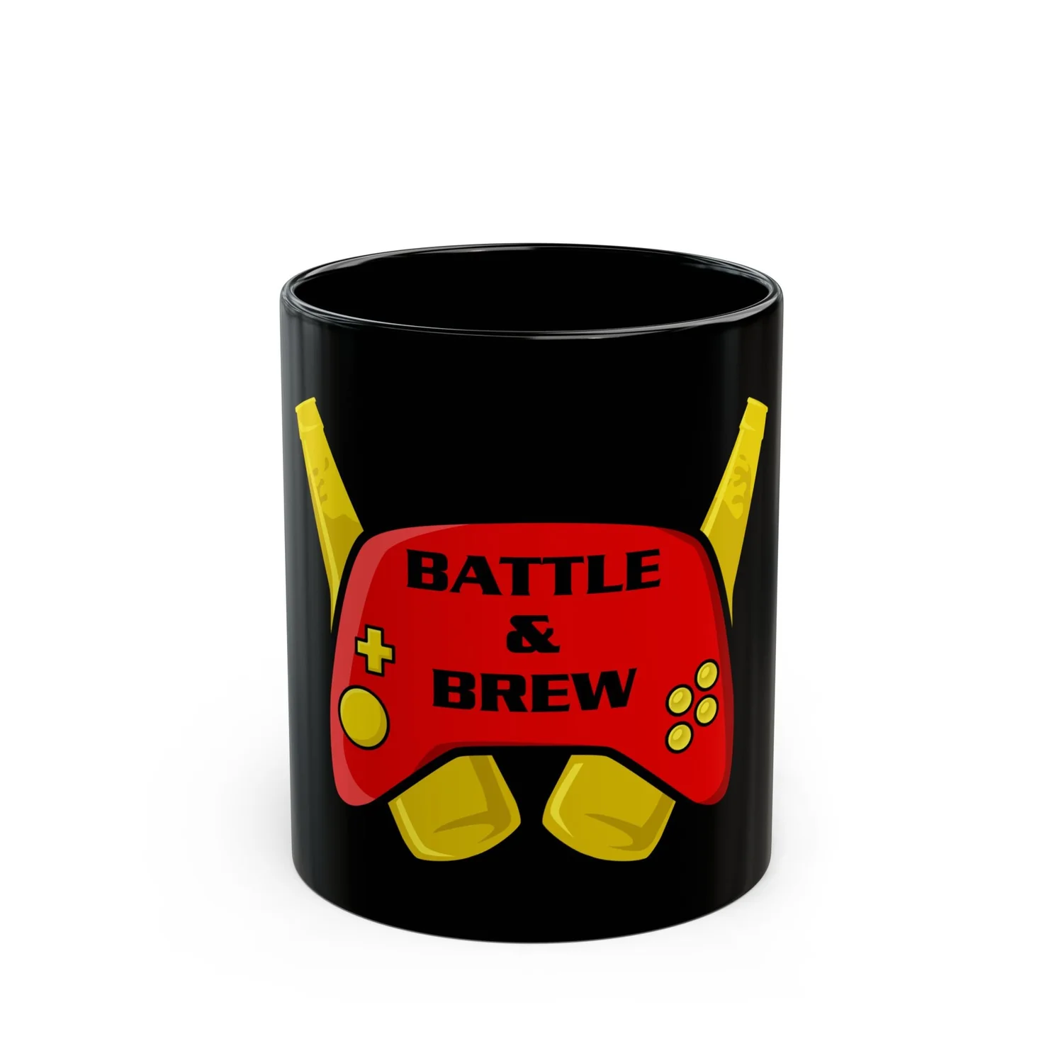 Battle & Brew Black Mug - 11oz & 15oz Coffee Cup for Gamers  Video Game  Restaurant and Fun! | Video and Board Gaming Venue - Restaurant and Drinks  | Battle & Brew
