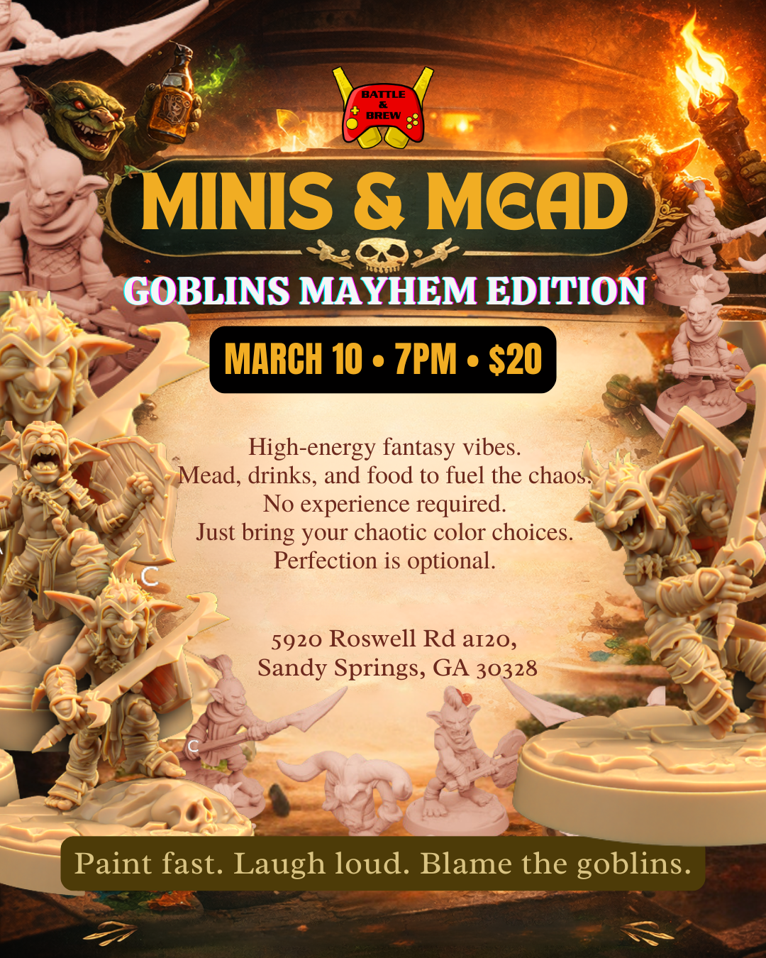 🧪🔥 Minis &amp; Mead — Goblin Mayhem Edition 🔥🧪