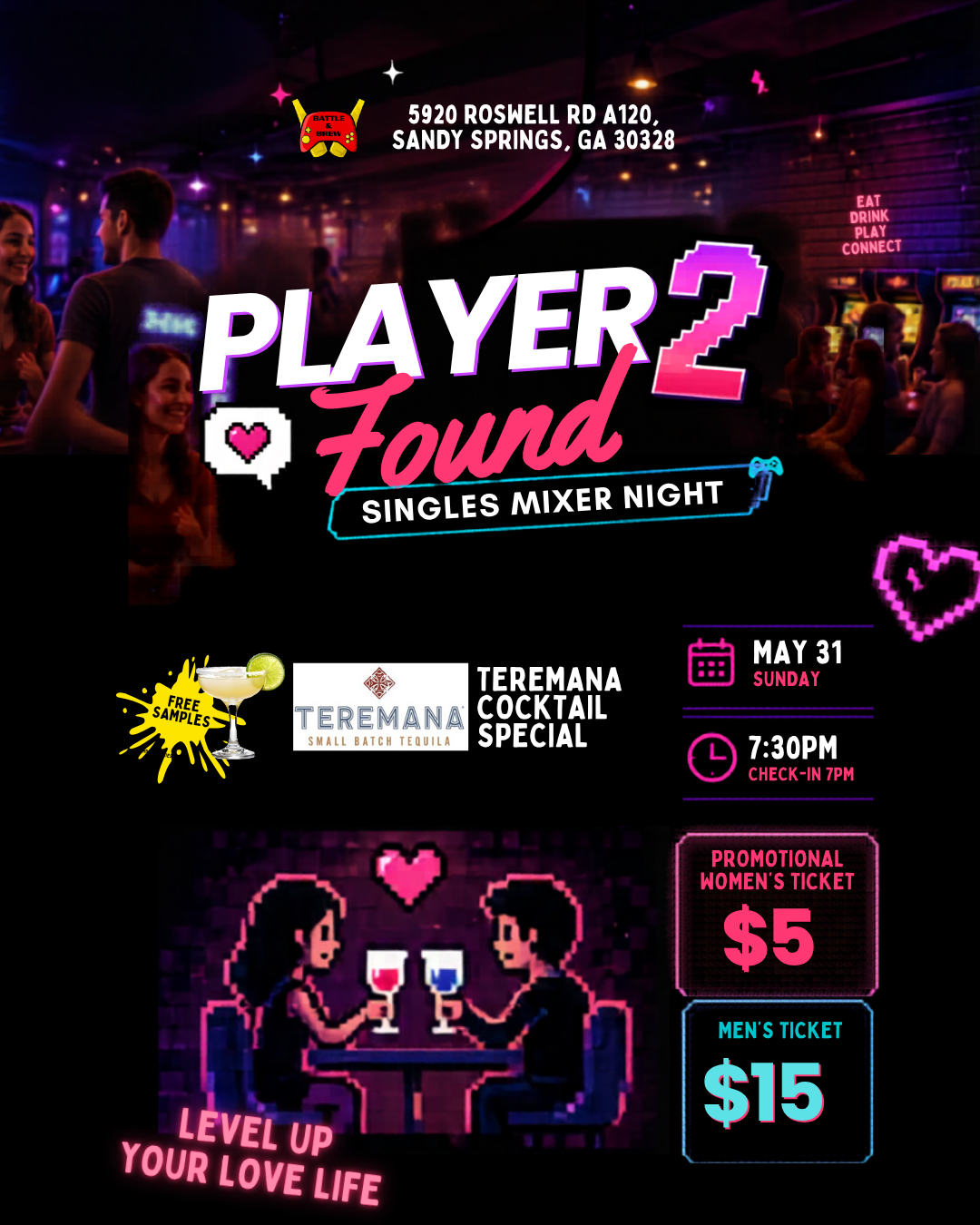💕🎮 Player 2 Found: Singles Mixer Night 🎮💕 