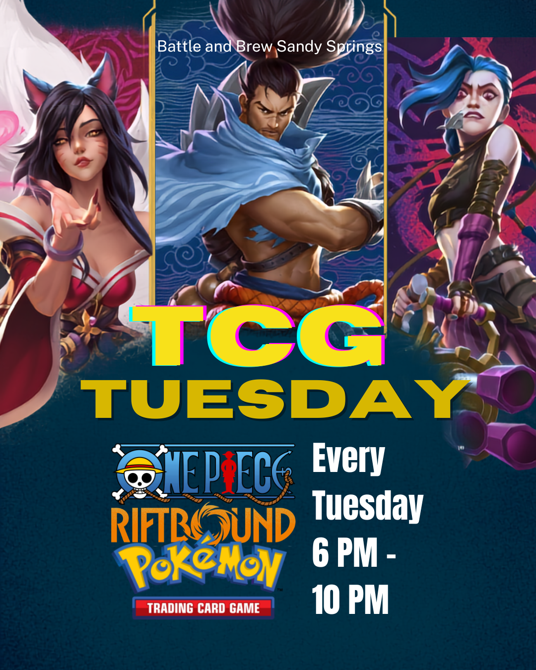 TCG Tuesday: One Piece + Riftbound + Pokémon Trading Card Games Every Tuesday