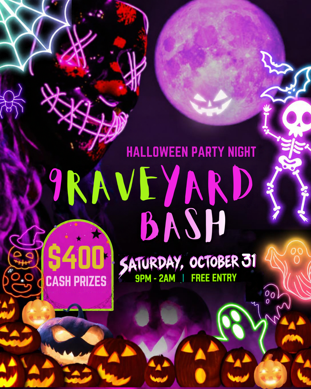 💀⚡ gRAVEyard Bash Halloween Party Night ⚡💀