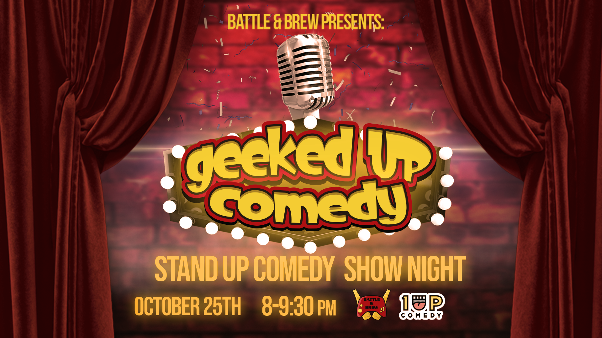 Geeked Up Comedy | Atlanta Free Comedy Show | Battle & Brew — Video Game  Restaurant and Fun! | Video and Board Gaming Venue - Restaurant and Drinks  | Battle & Brew