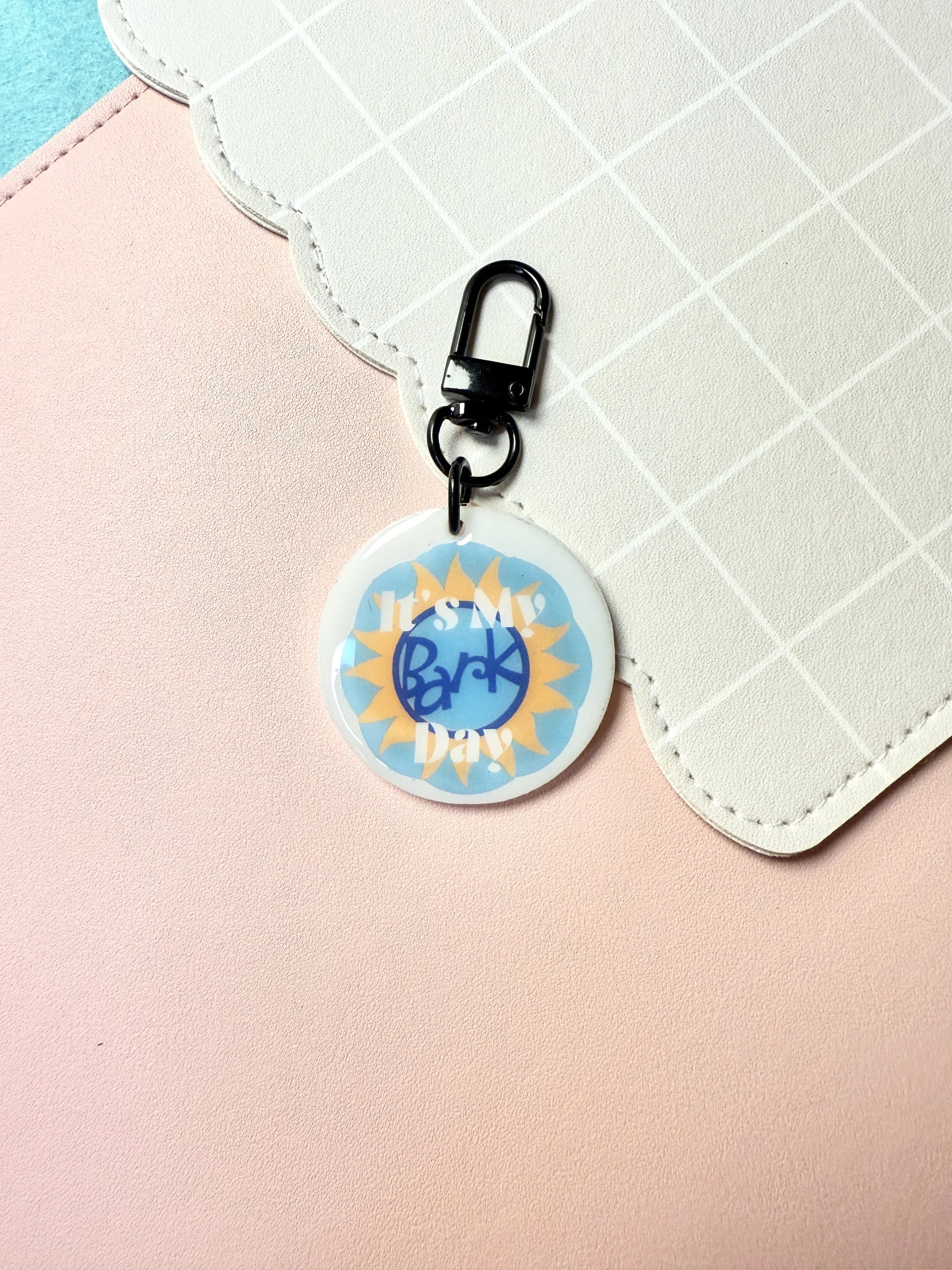 Turquoise Bark Day Collar Charm