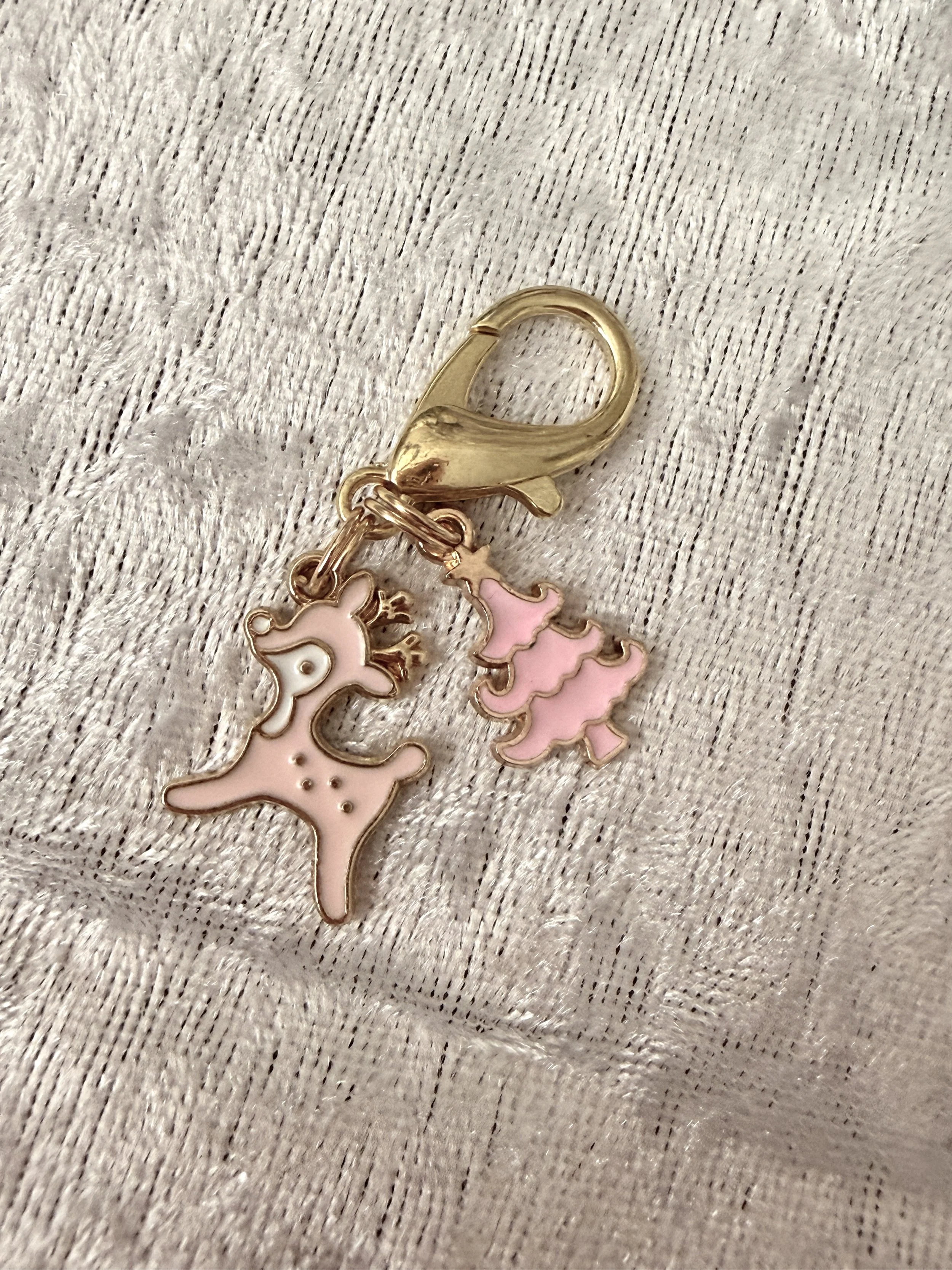 Pink Fawn and Tree Collar Charms.JPG