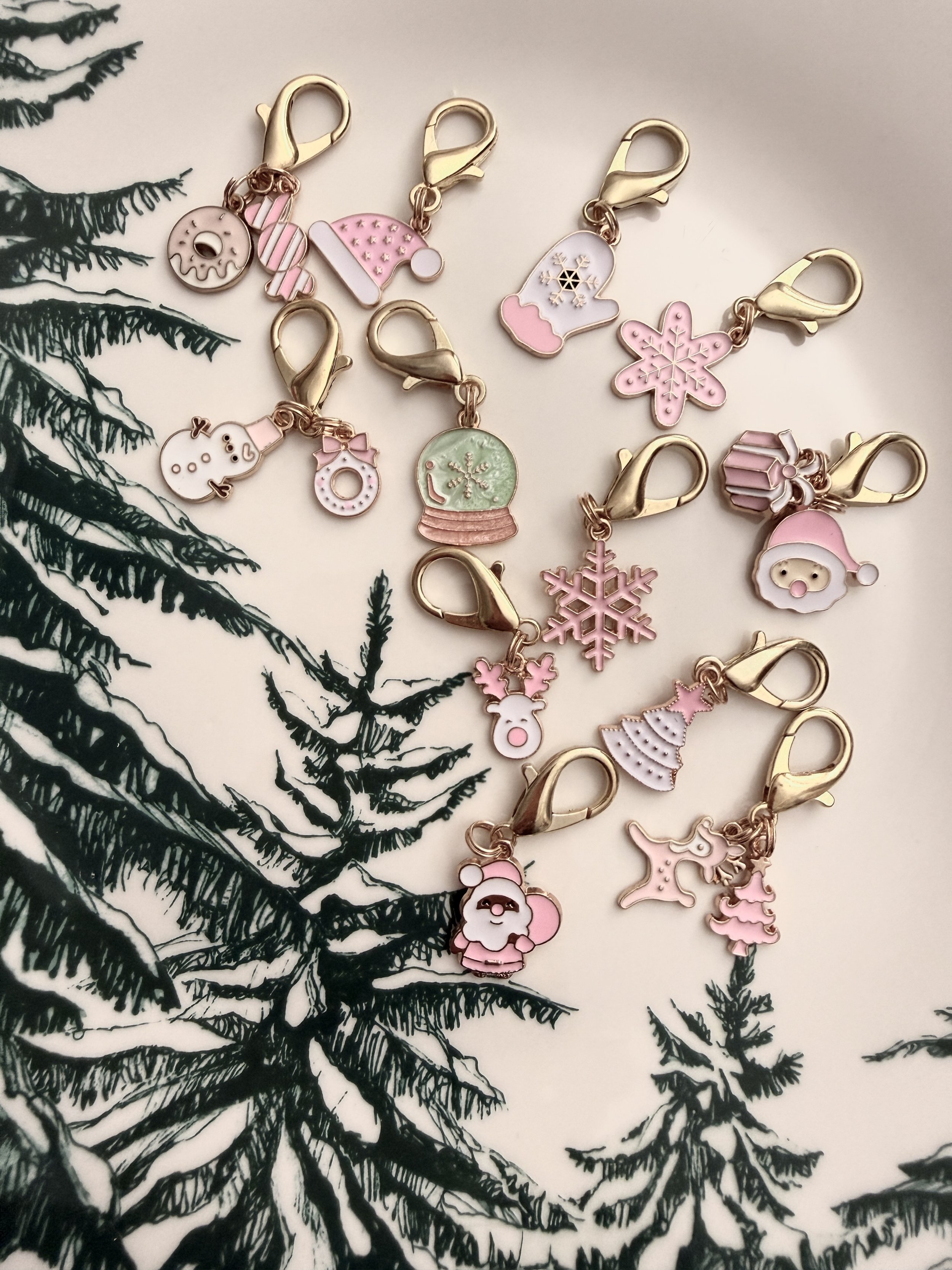 Dreaming of a Pink Christmas Collar Charms