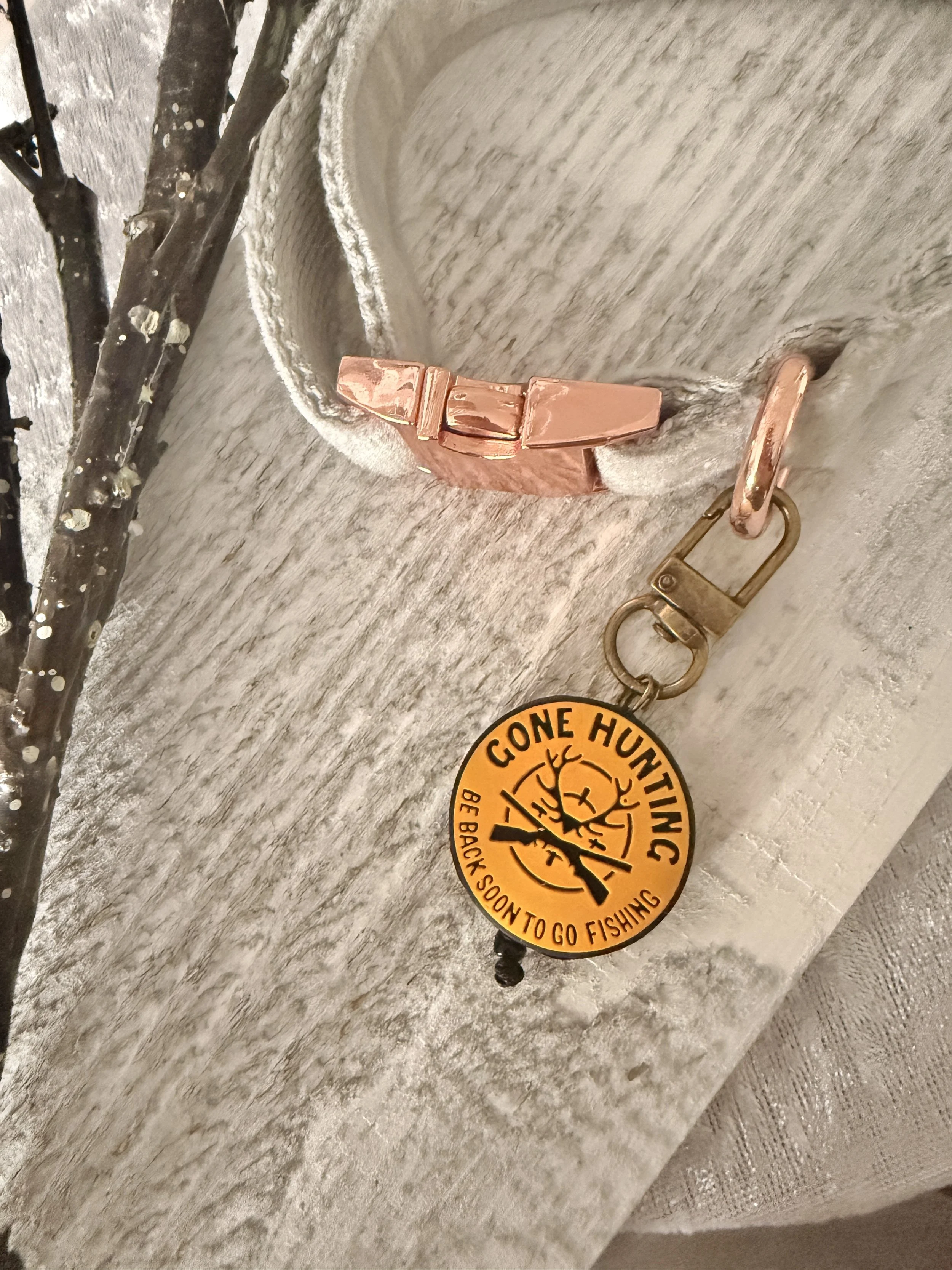 Gone Hunting Dog Collar Charm