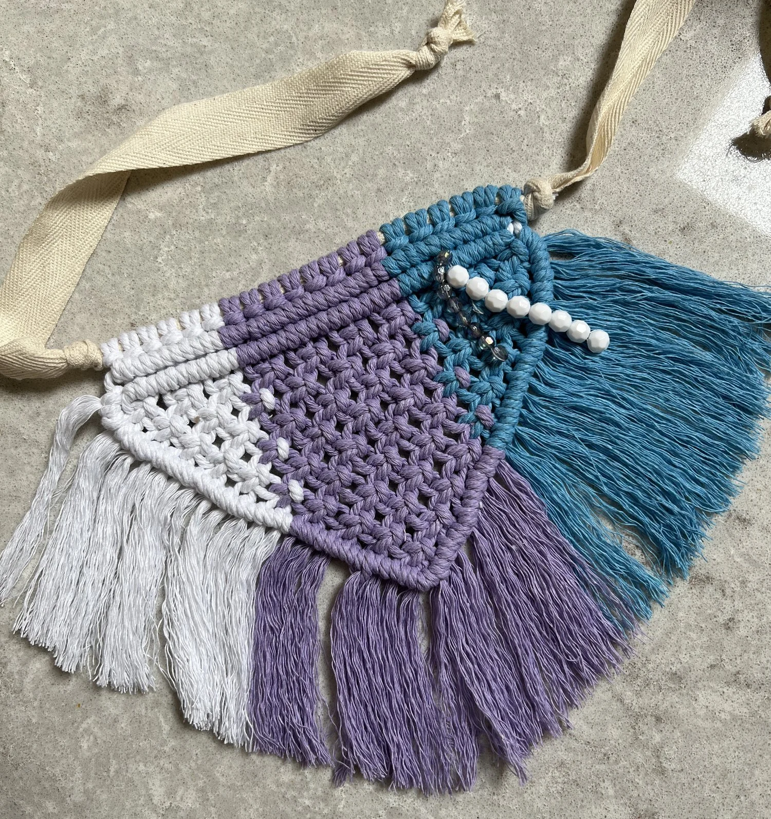 Beaded Macrame Dog Bandana by IsyandCris.com
