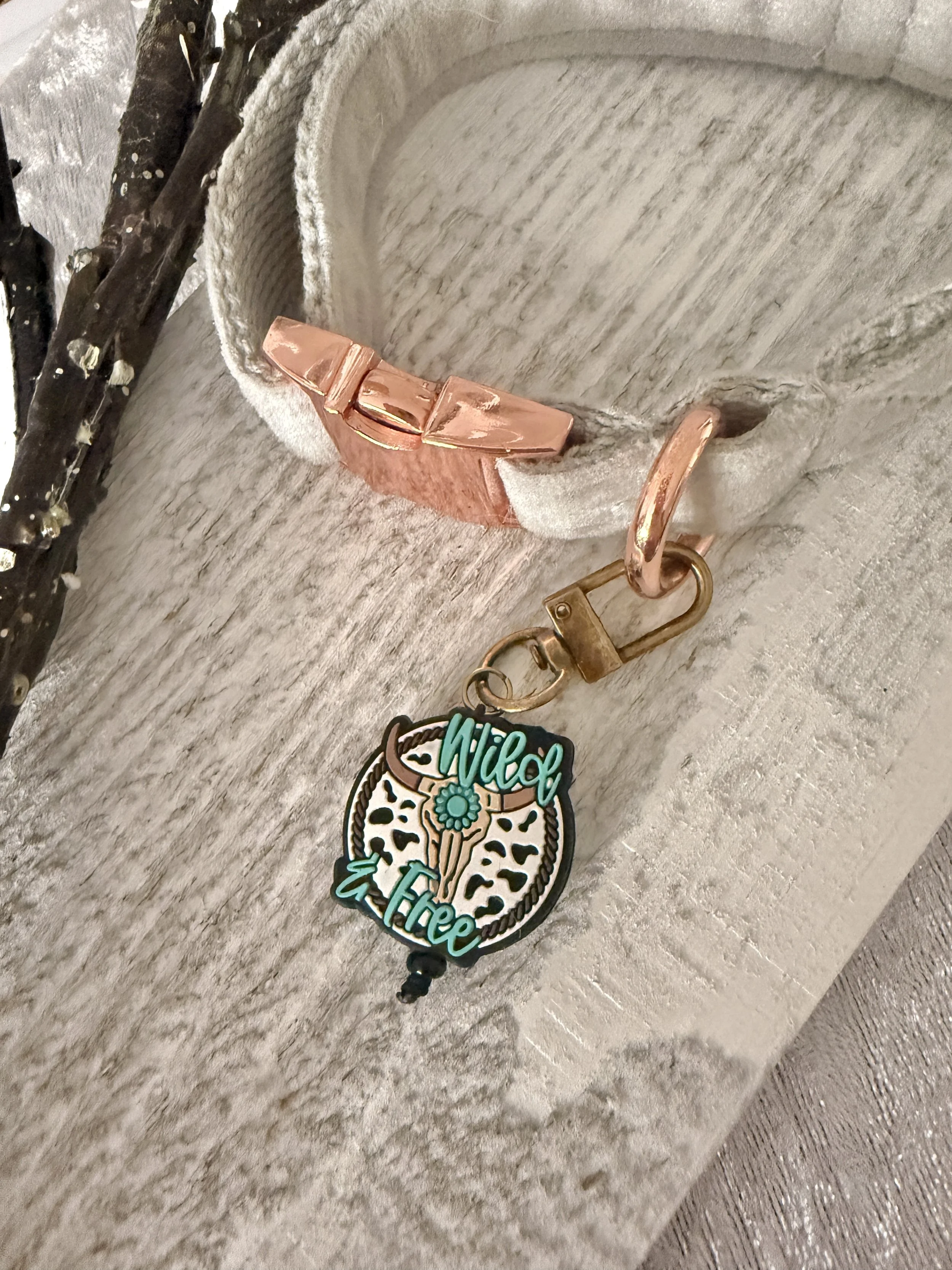 Wild and Free Skull Collar Charm