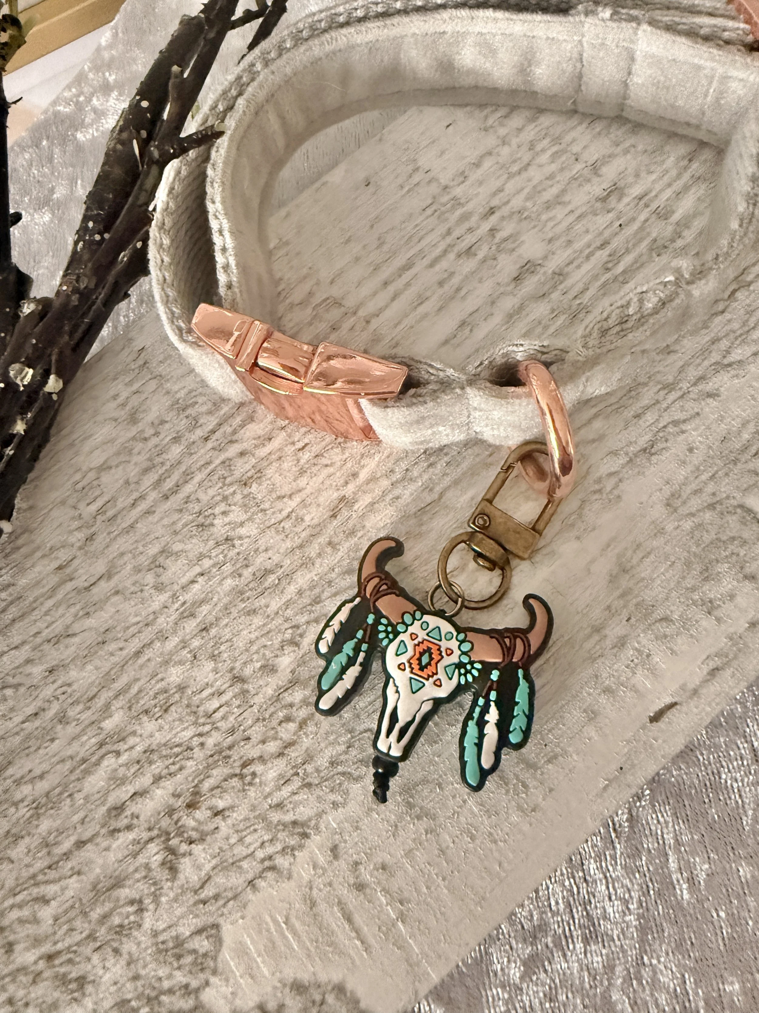 Southwestern Bull Skull Collar Charm