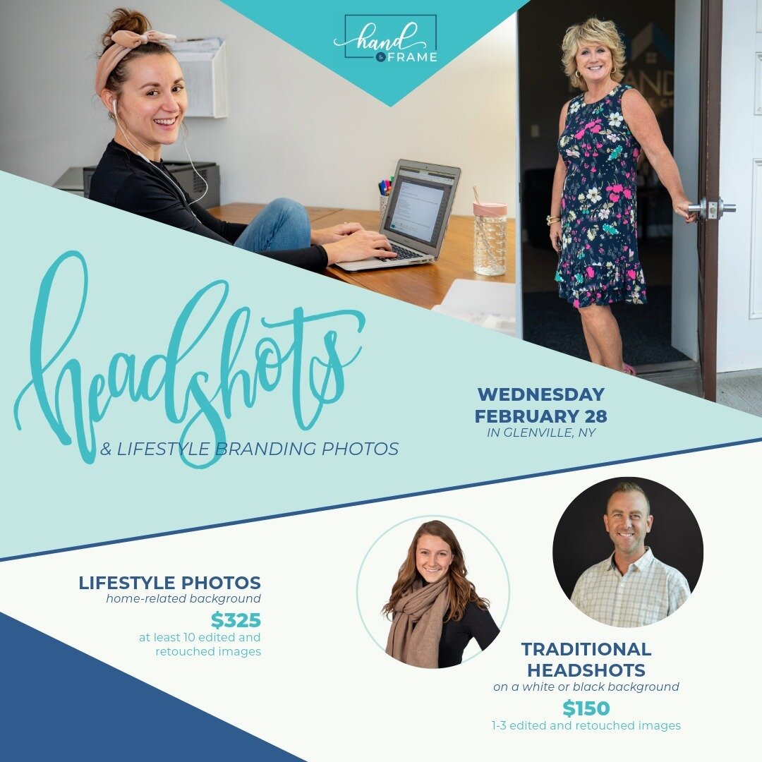 I'm thrilled to offer Headshots and Lifestyle Branding Day on Wednesday, February 28th. Update your headshot for LinkedIn, or add new lifestyle photos to your website. It can be casual or professional. My goal is to help you reach your ideal audience