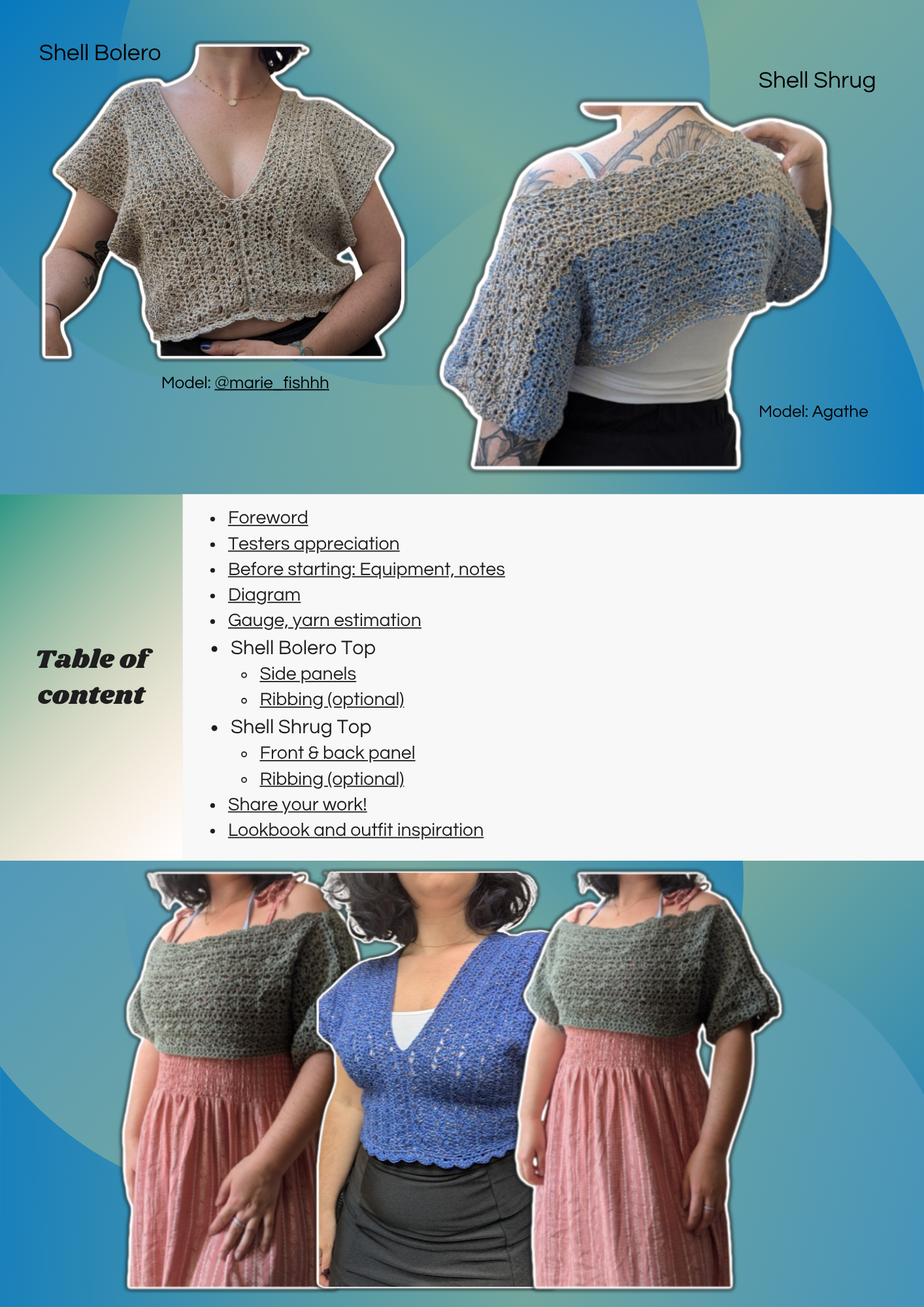 Shifting Shells: A coastal duo - Online pattern