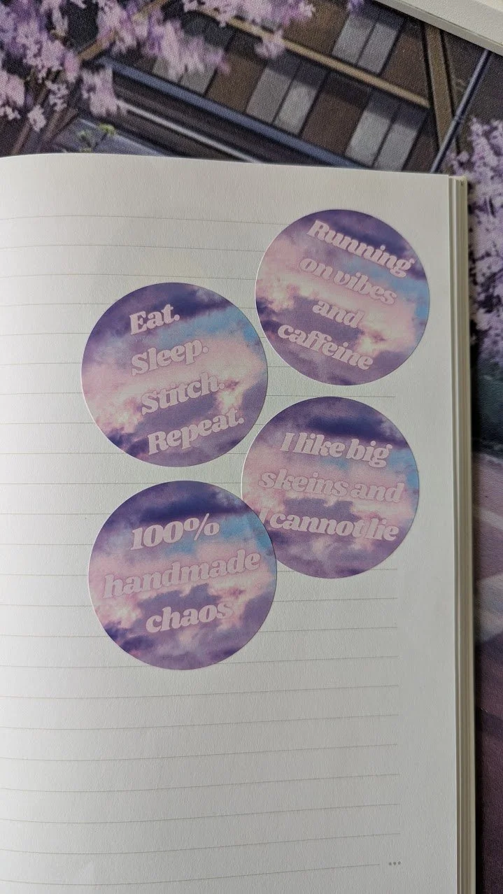 Set 7 stickers - Yarn addict
