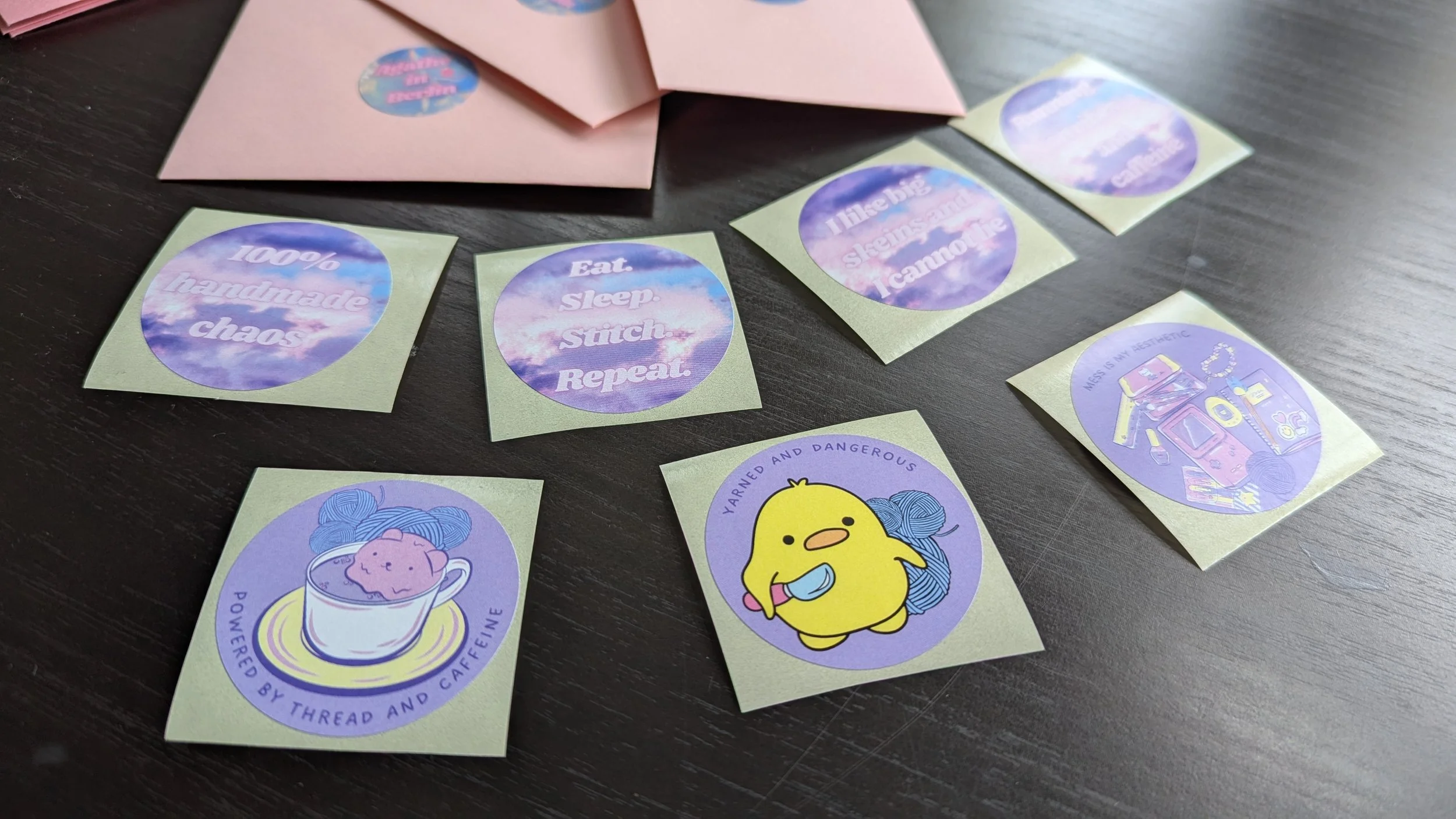 Set 7 stickers - Yarn addict