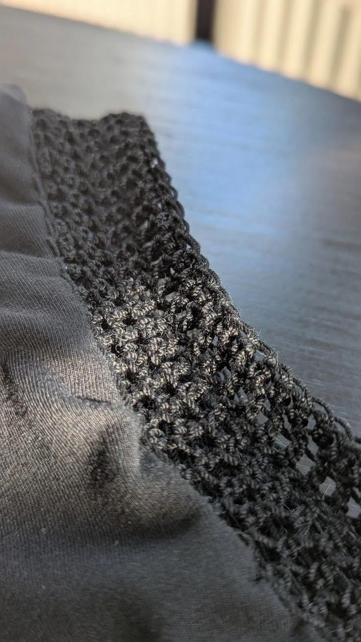Upcycled shirt - Black laced sleeves