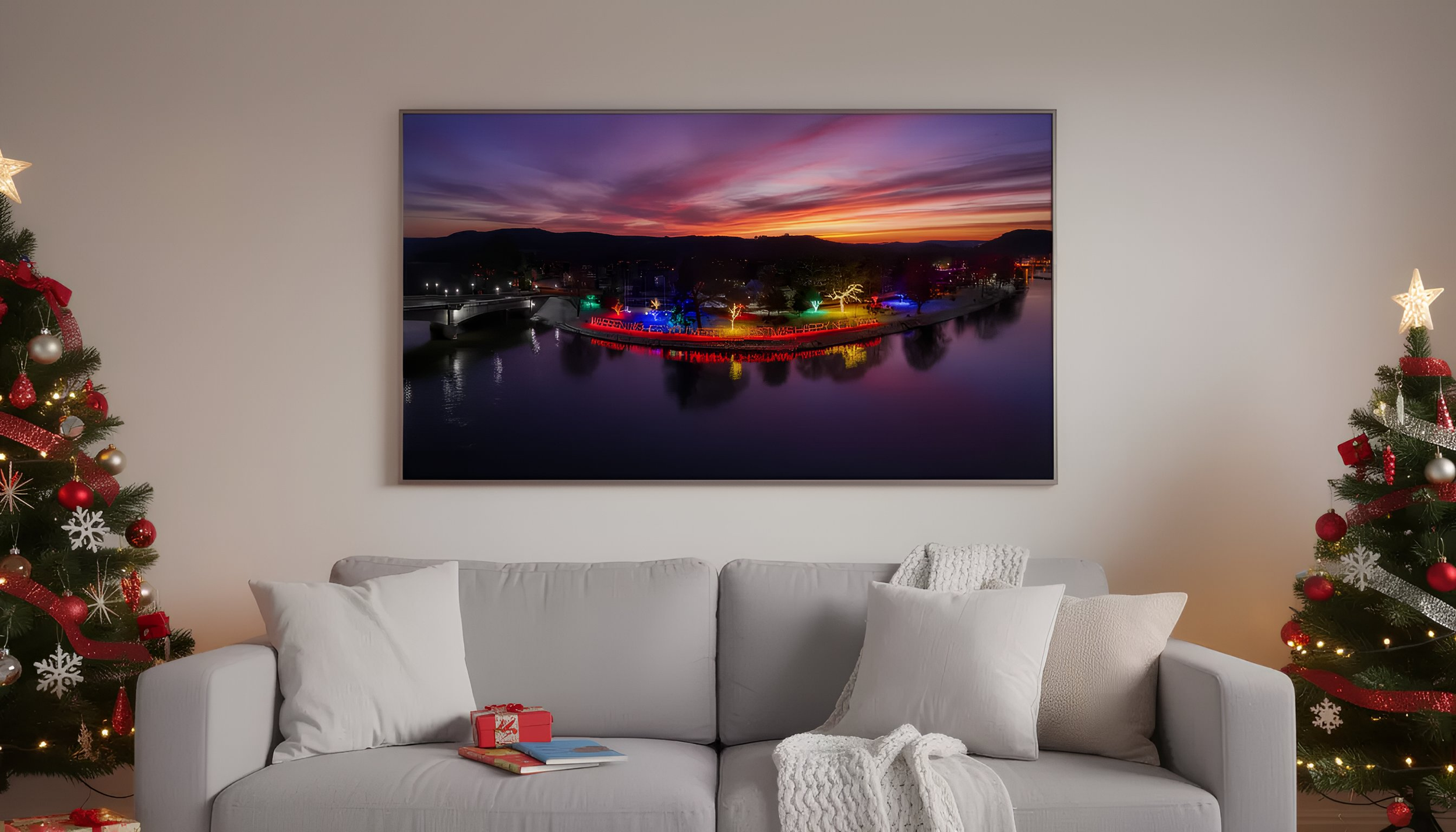 Christmas Over Crescent Park River Walk -Warren, Pennsylvania