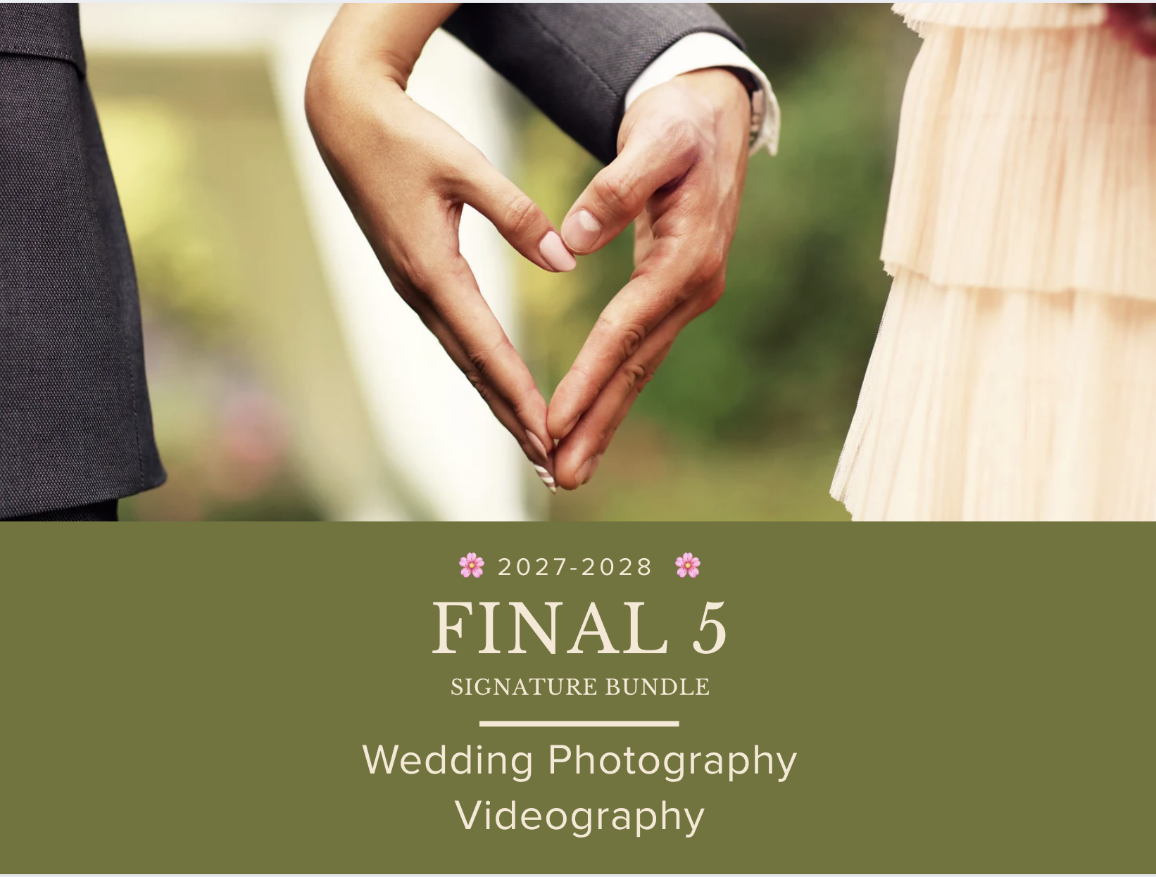 Final 5  Wedding Videography & Photography - Final Savings Bundle