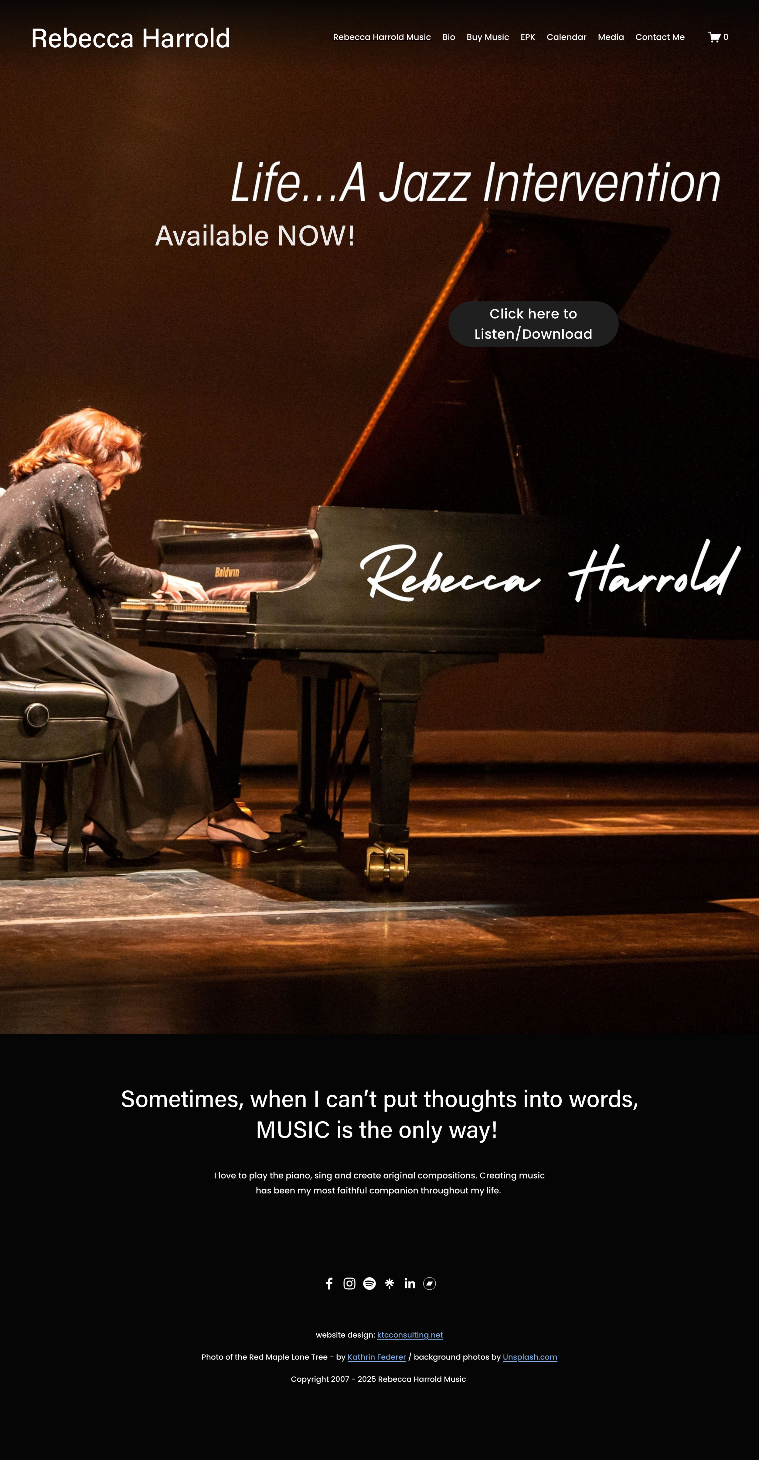 This is a screen capture using GoFull Page Chrome Extension featuring Rebecca Harrold's website