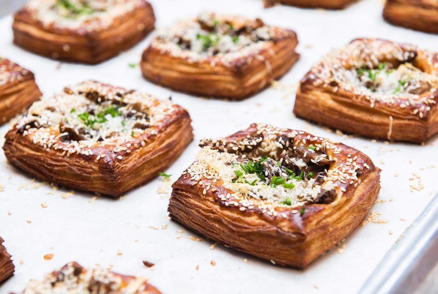 Mushroom bechamel danishes
