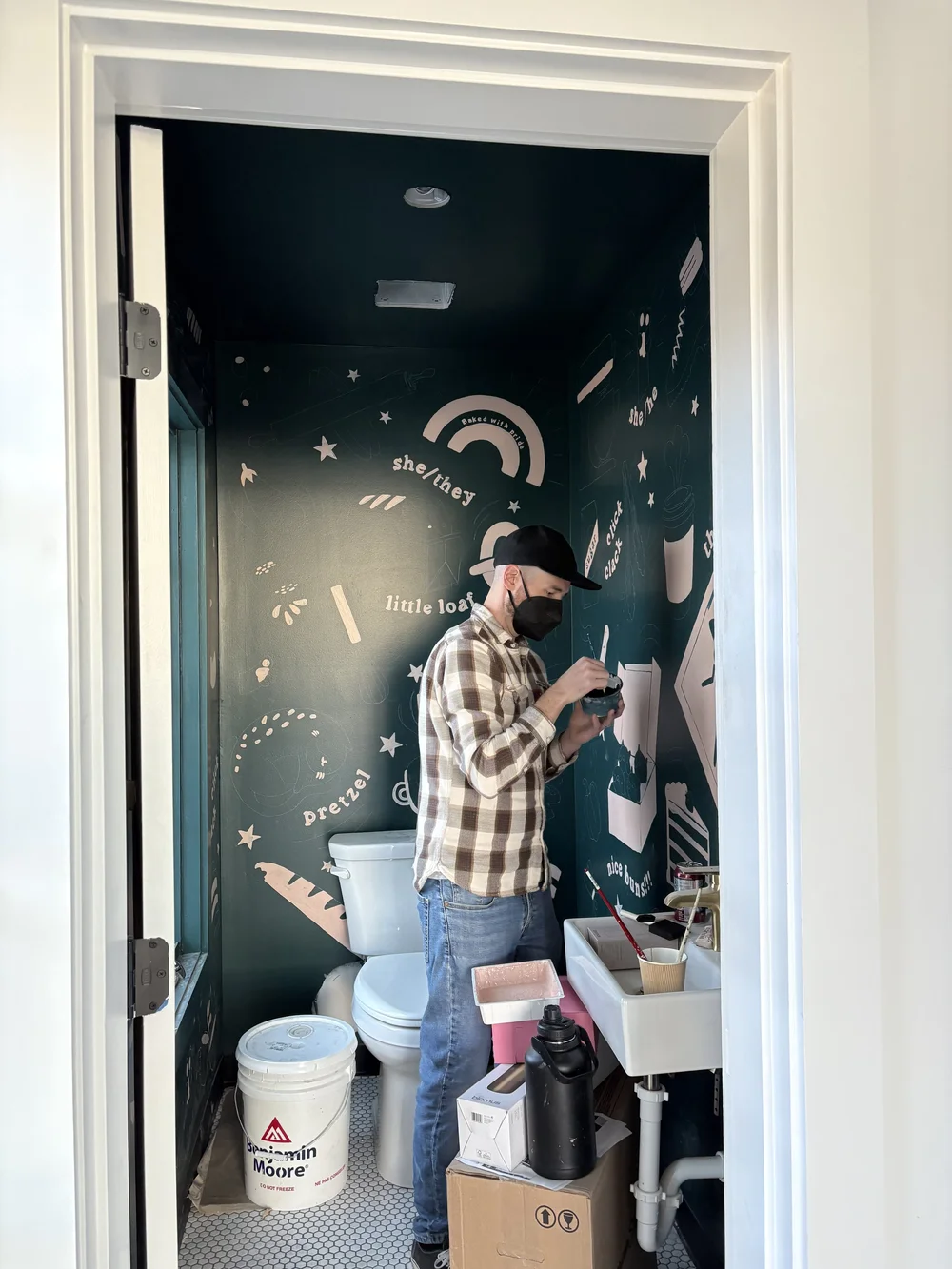 Scott Painting the Bathrooms