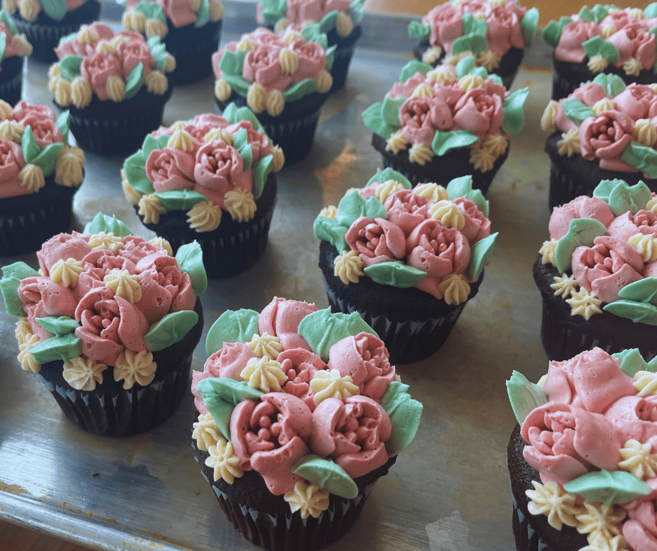 Gluten free flower cupcakes